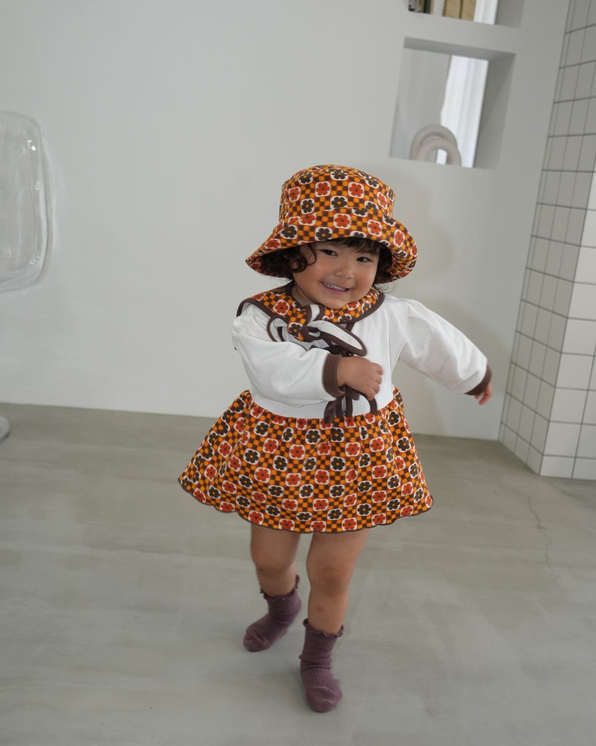 Retro Dot Flower Skirt Rompers【110304】