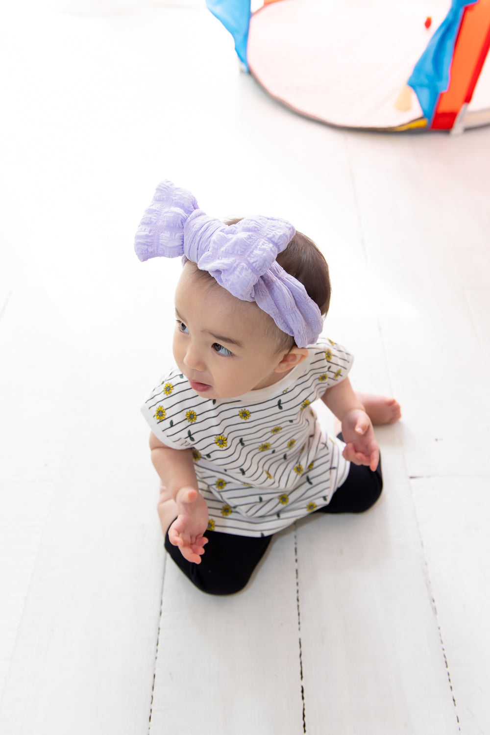 ひまわりボーダーツーピース(ノースリーブトップス)【110073】