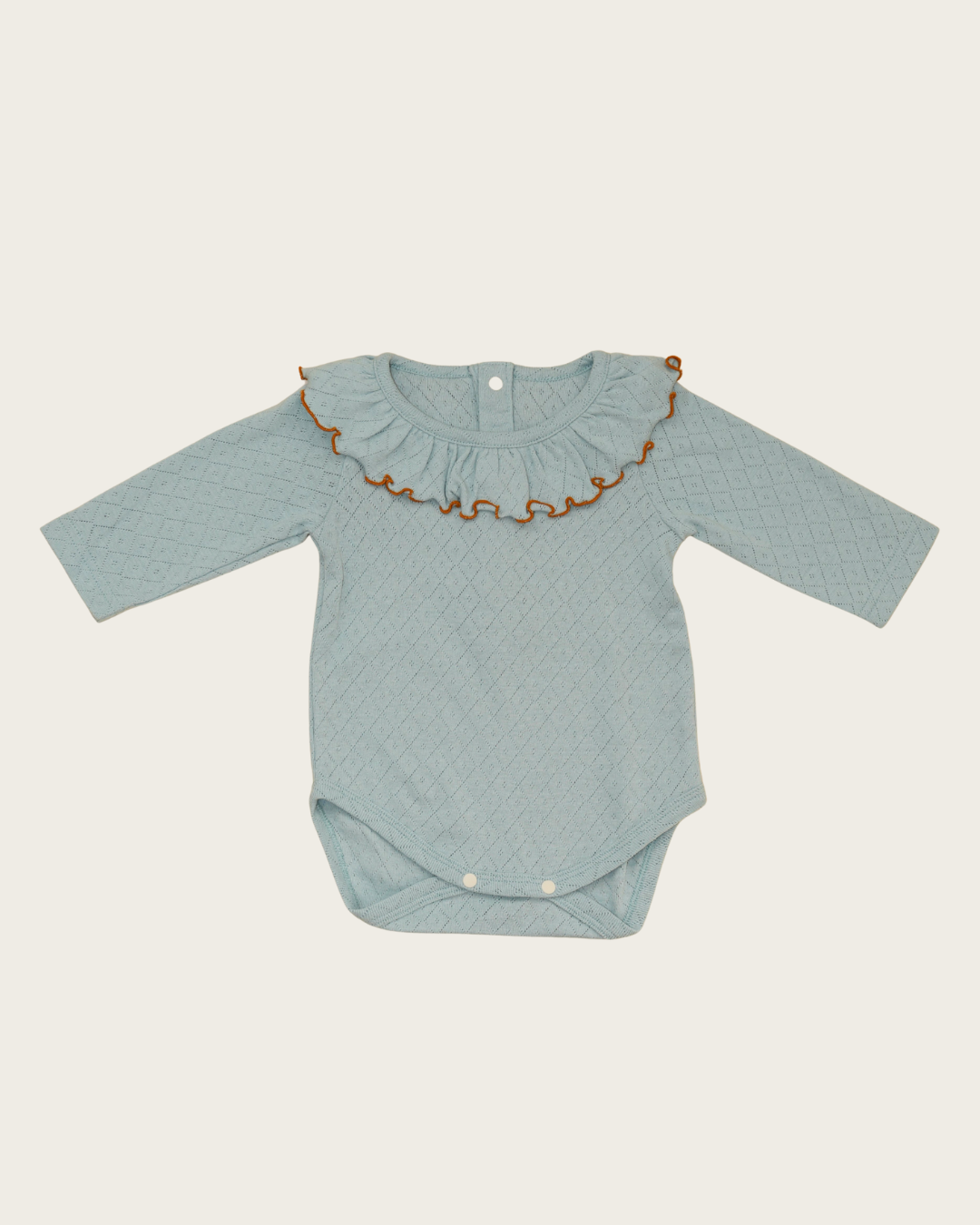 Frill Colour Eyelet Fraise Rompers【110053】(green)