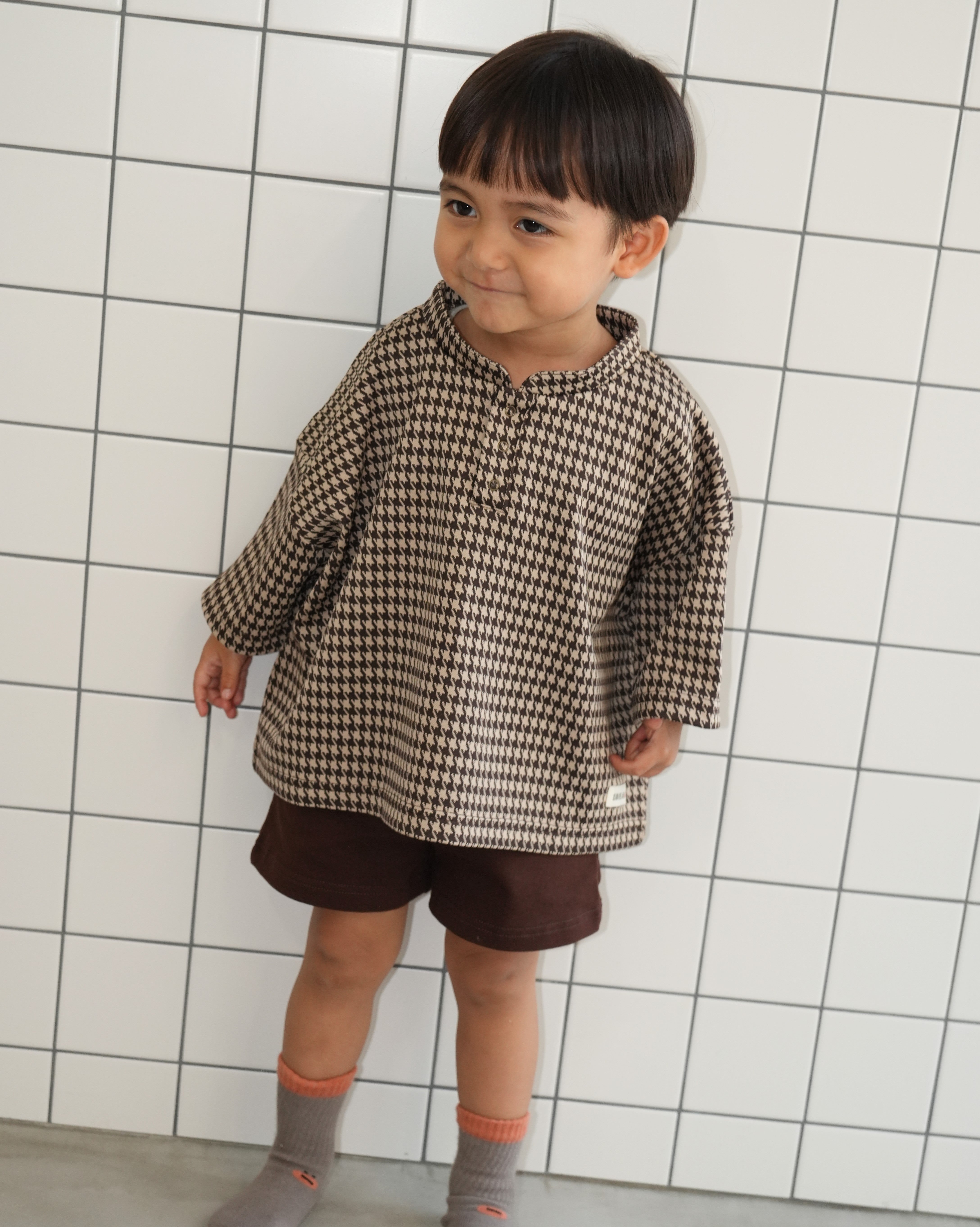 Houndstooth Sweatshirt Set-UP【110421】