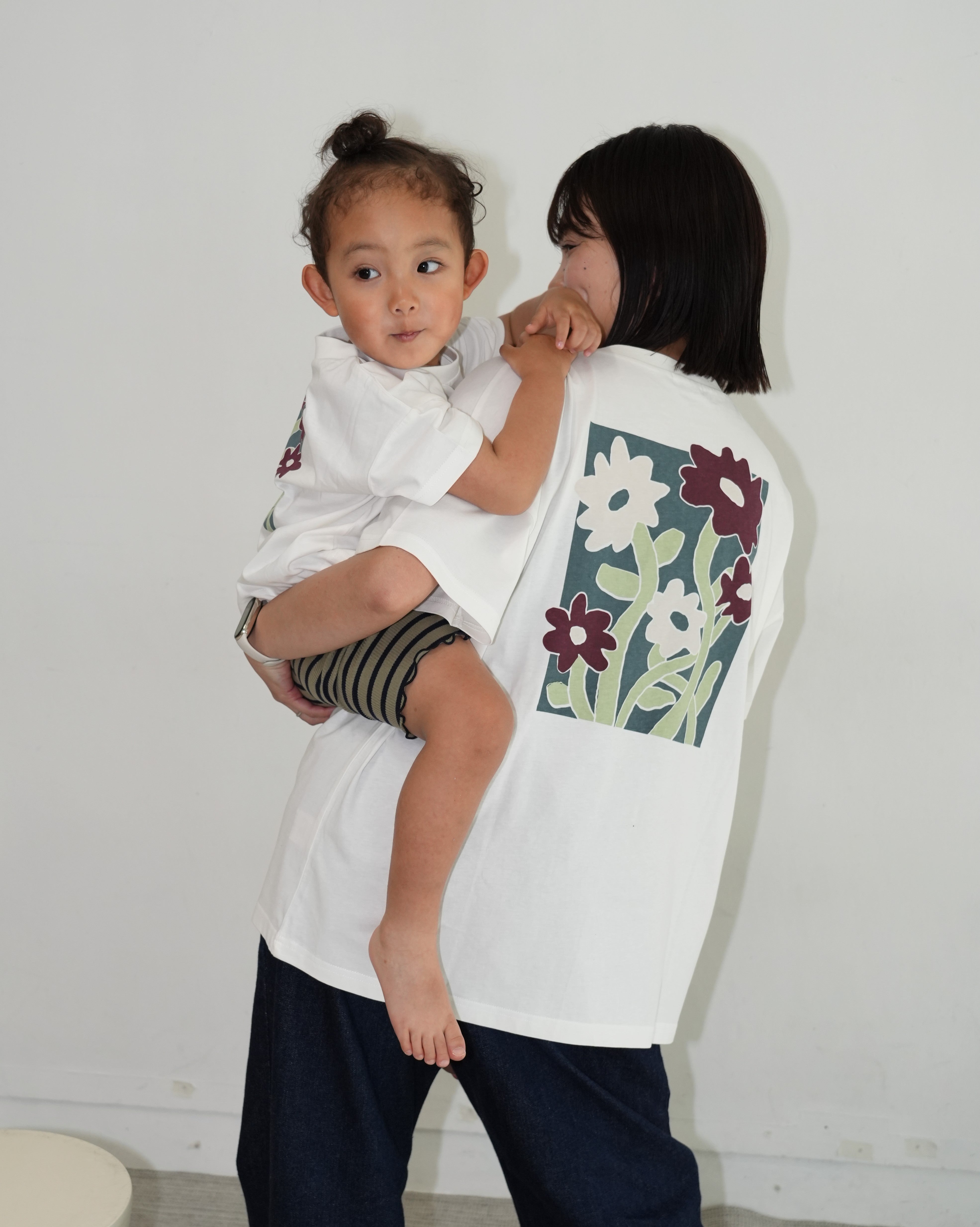 Floral Design Short Sleeve T-Shirt【150025】(大人用)