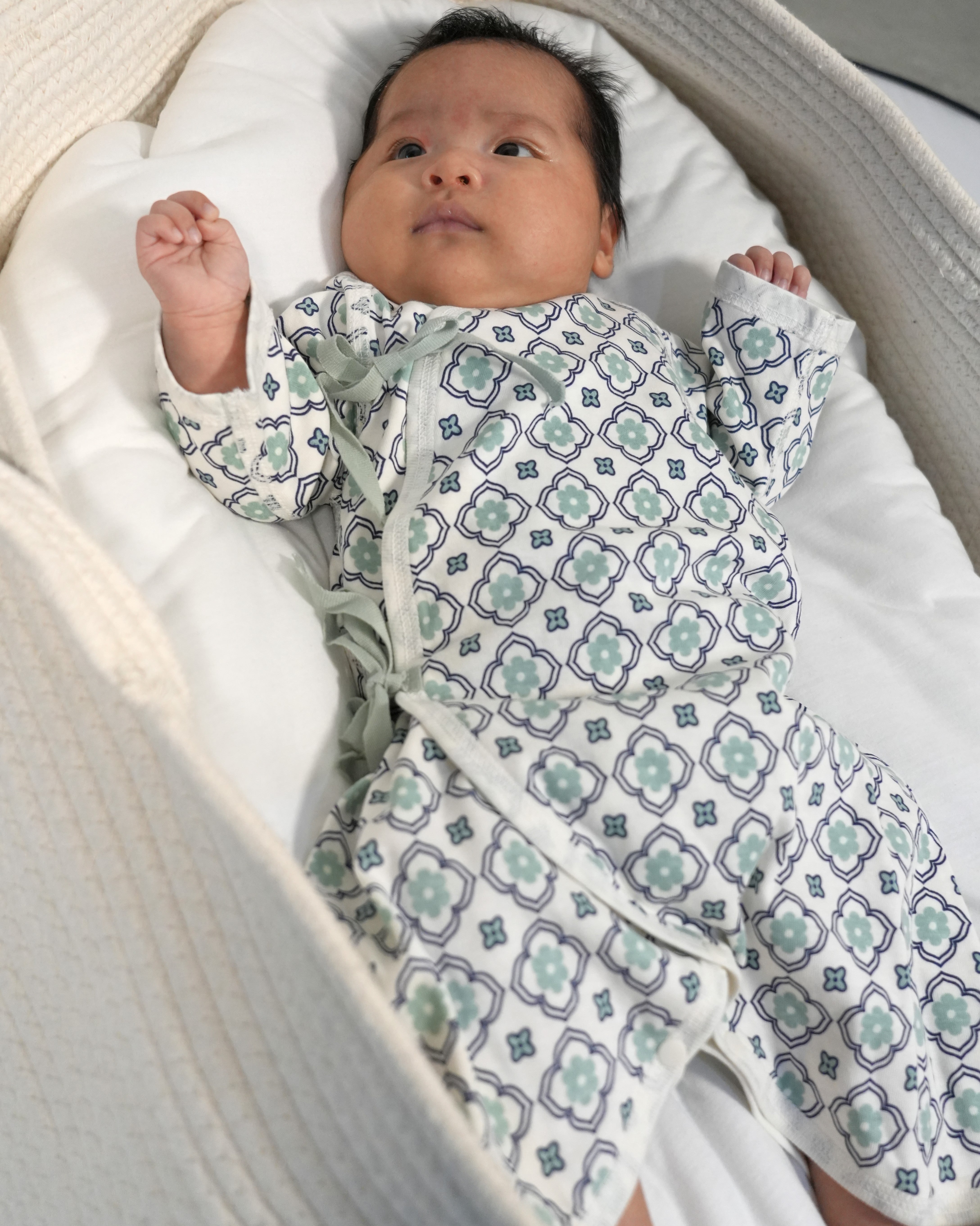 Vintage Tile Print Kimono Bodysuit Set 【110224】 (50-60)