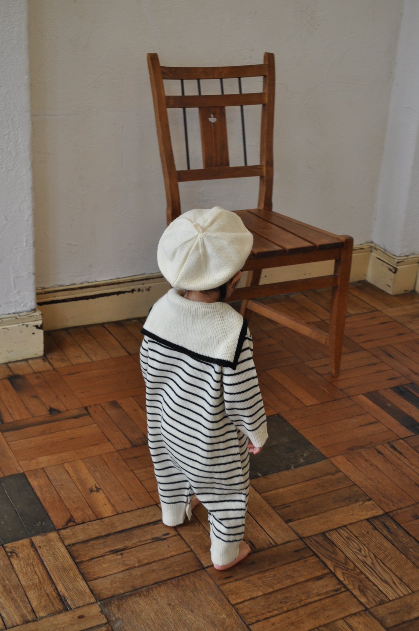 Sailor Collar Knit Cover All(border)