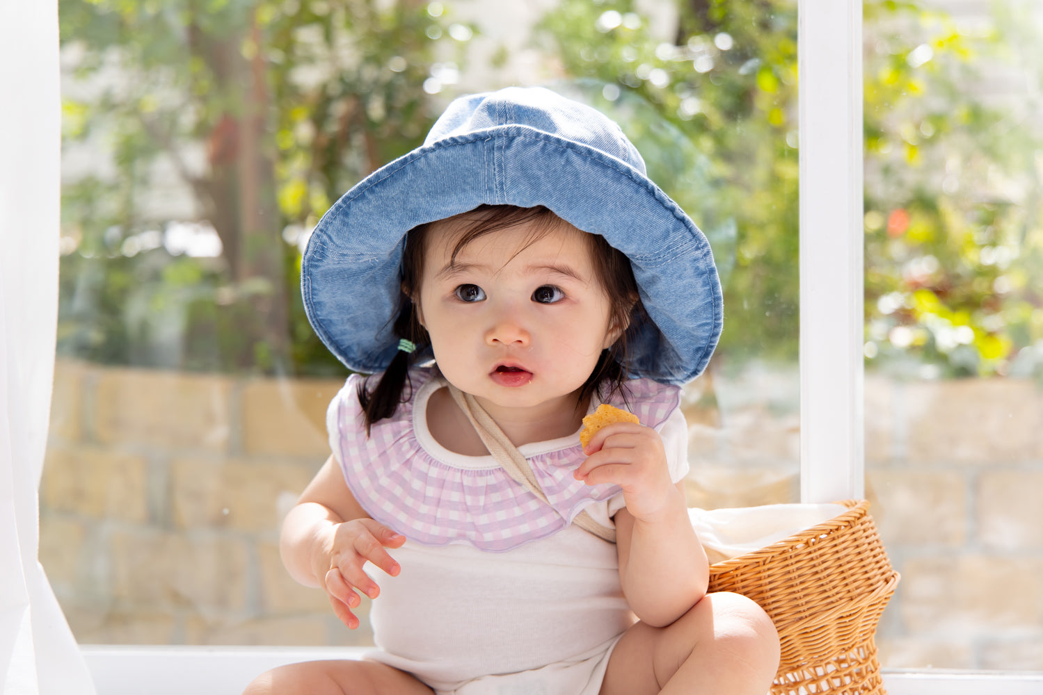 チェックフリルロンパース【110064】