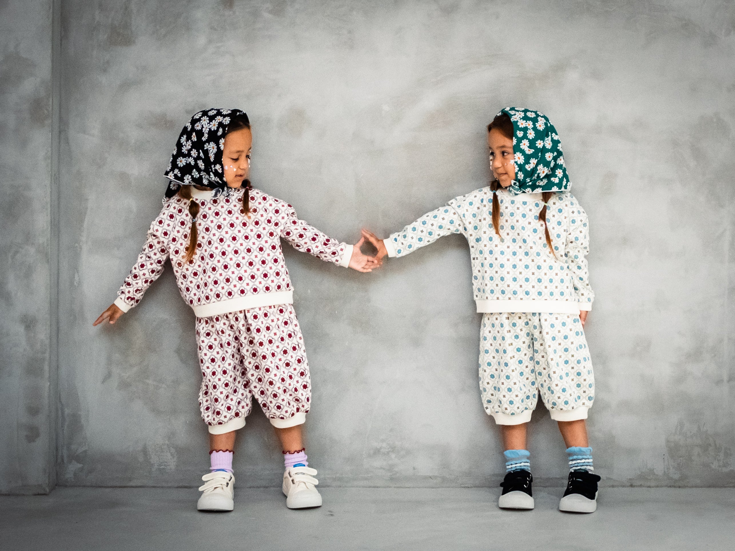 ヴィンテージタイル柄パンツ【110096】(Blue)