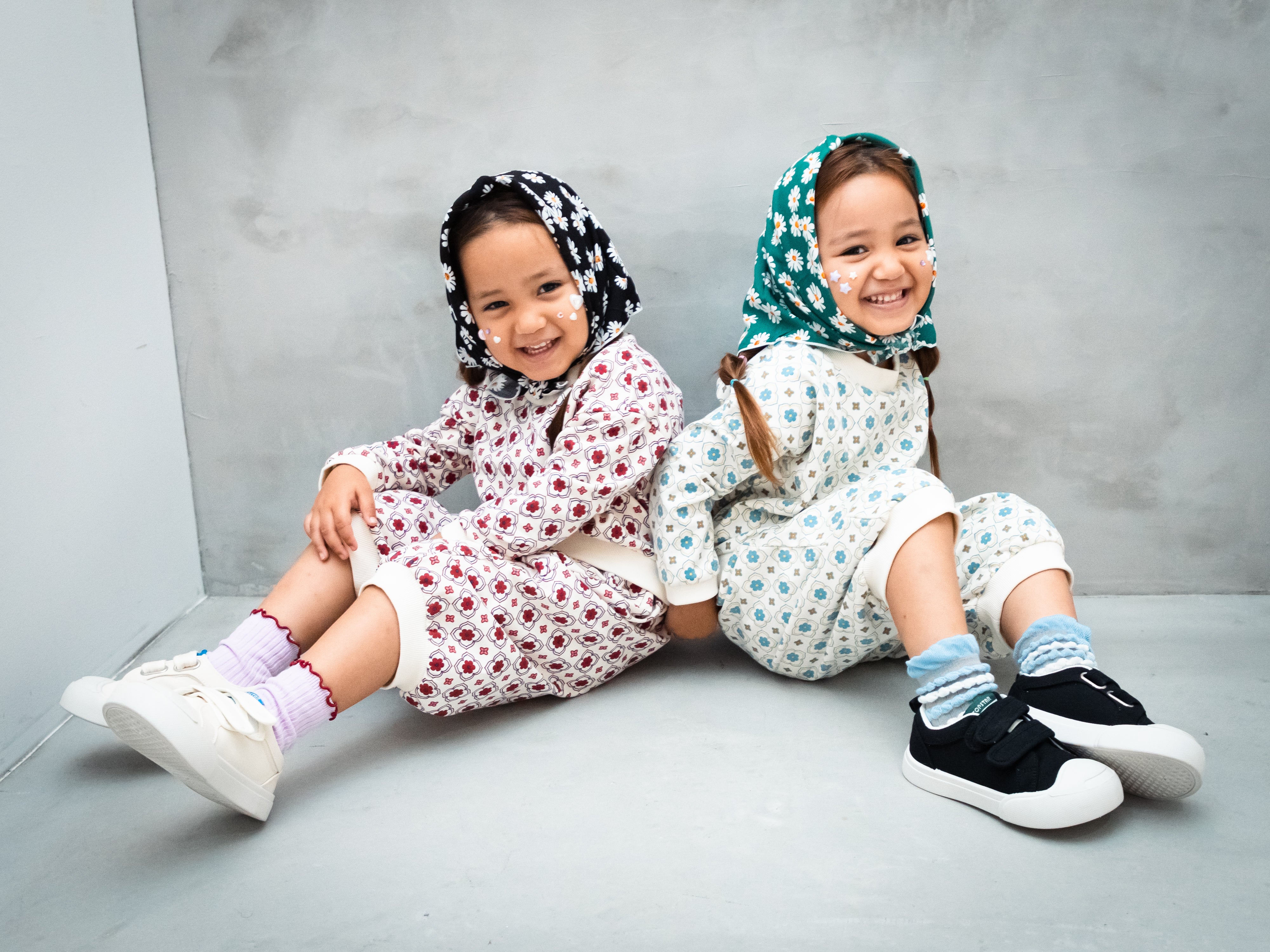 ヴィンテージタイル柄パンツ【110096】(Blue)