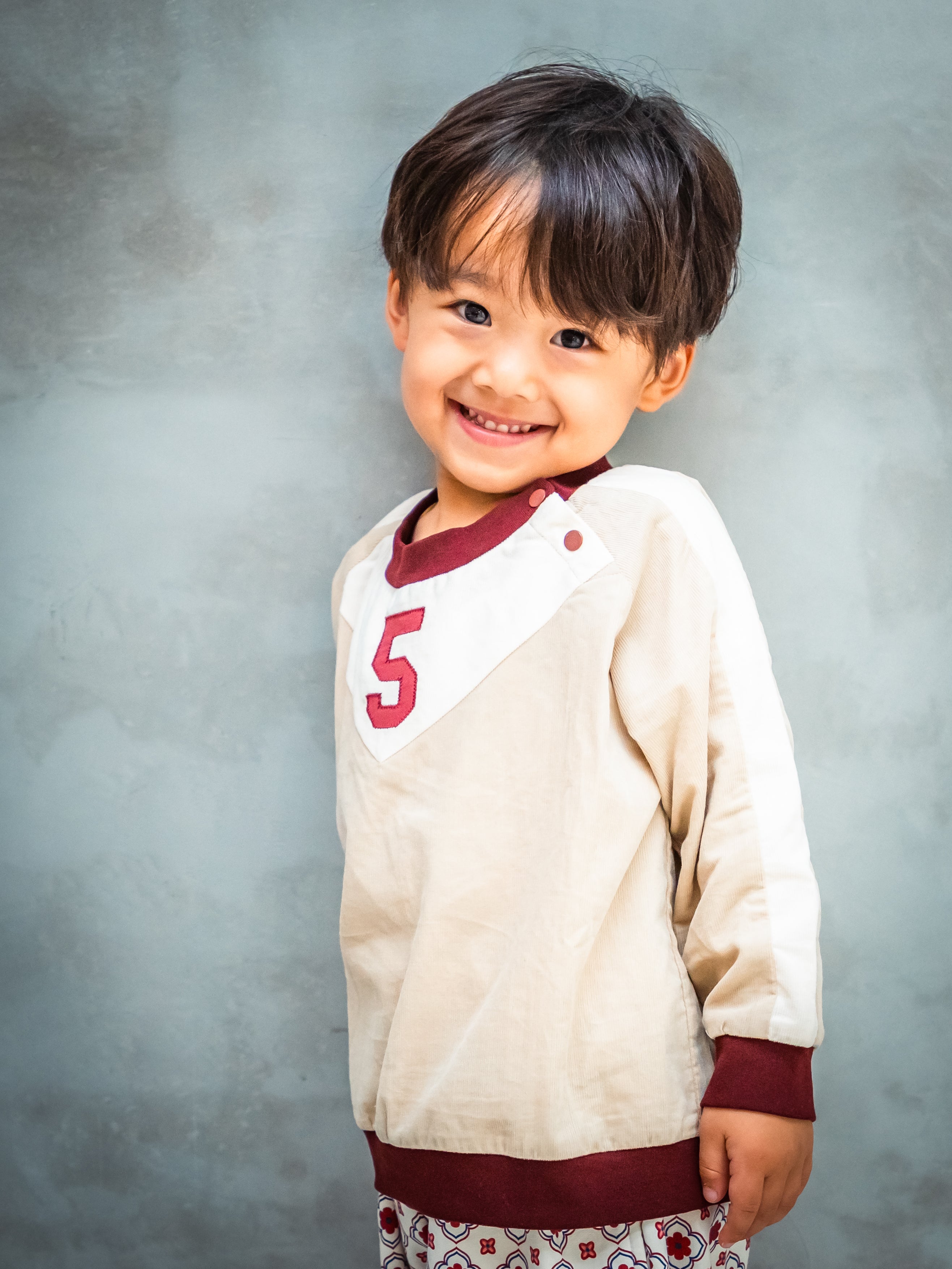 シャツコール配色トレーナー【110101】(Beige)