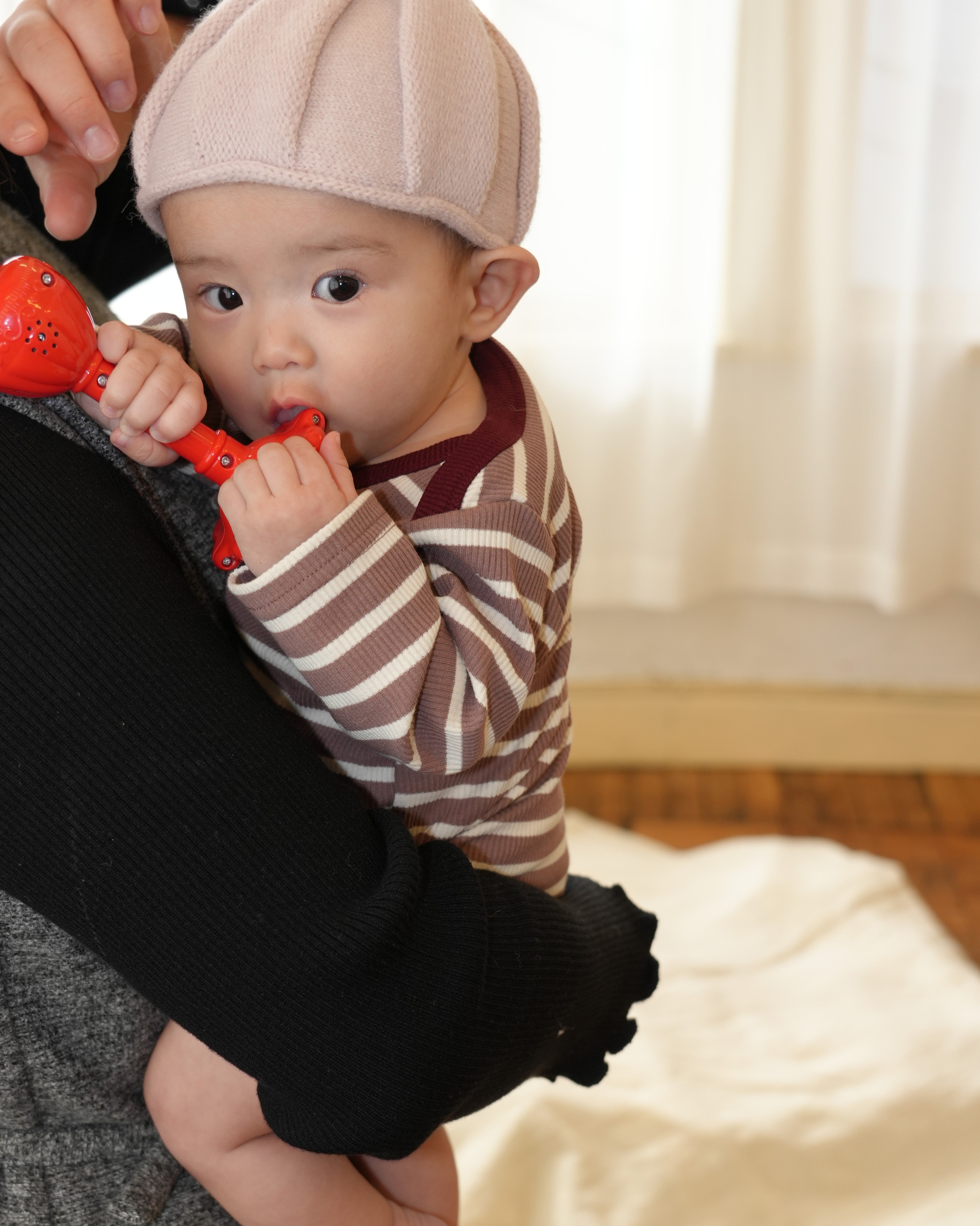 Striped Merrow Rompers【110204】(brown)