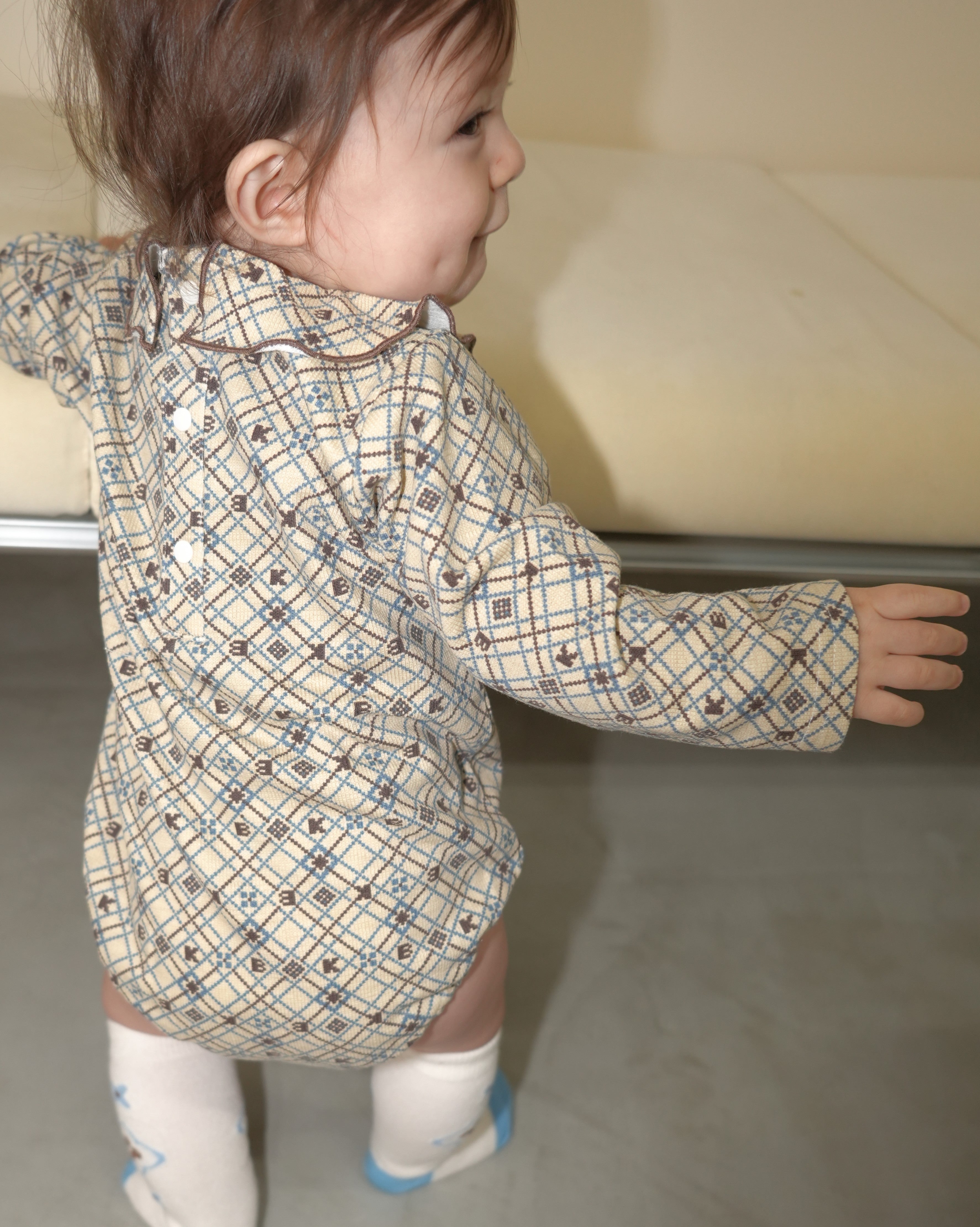 Pixel Art Frilled Collar Romper【110311】
