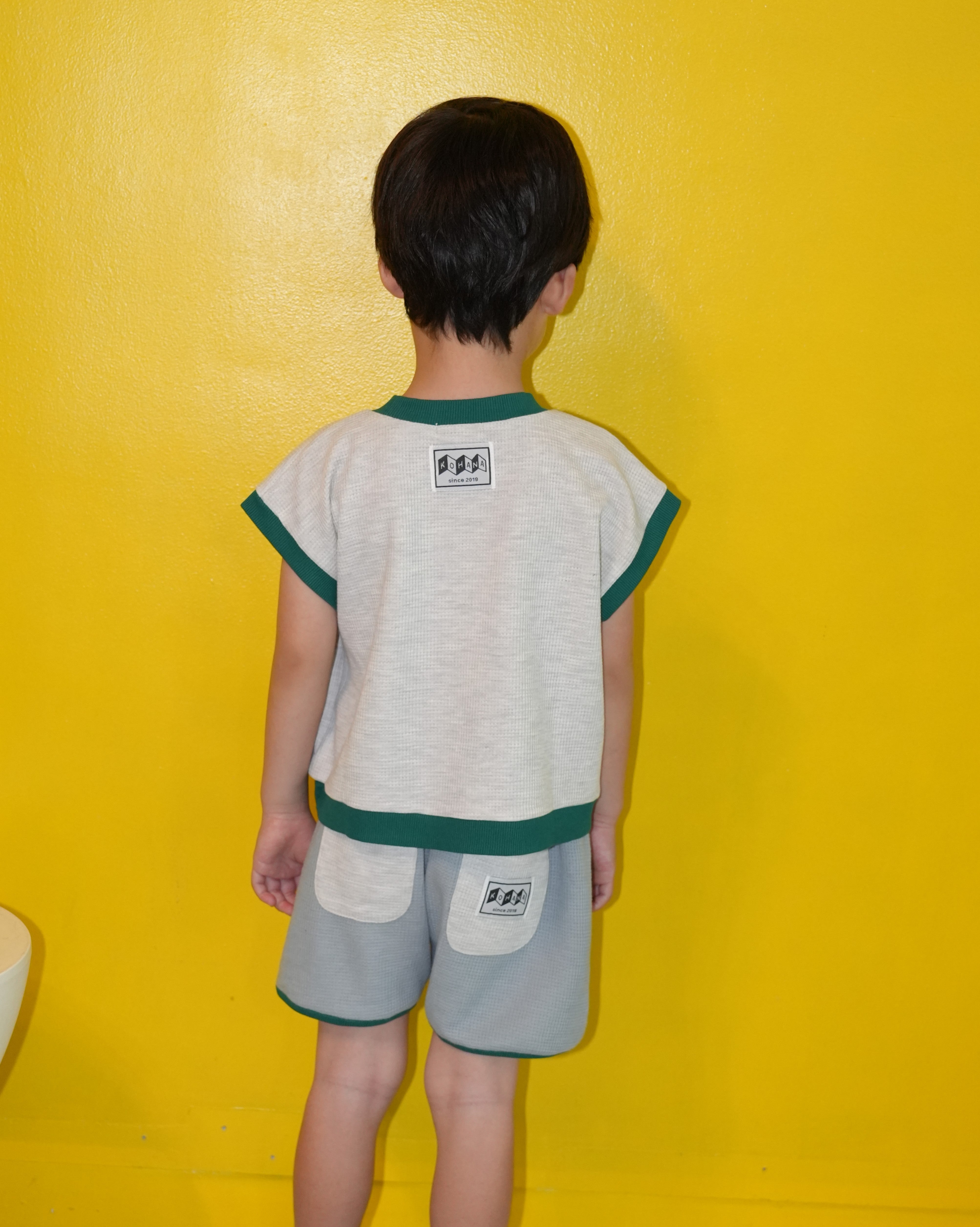 Neon Color Short Sleeve Sweatshirt【150018】 (gray)