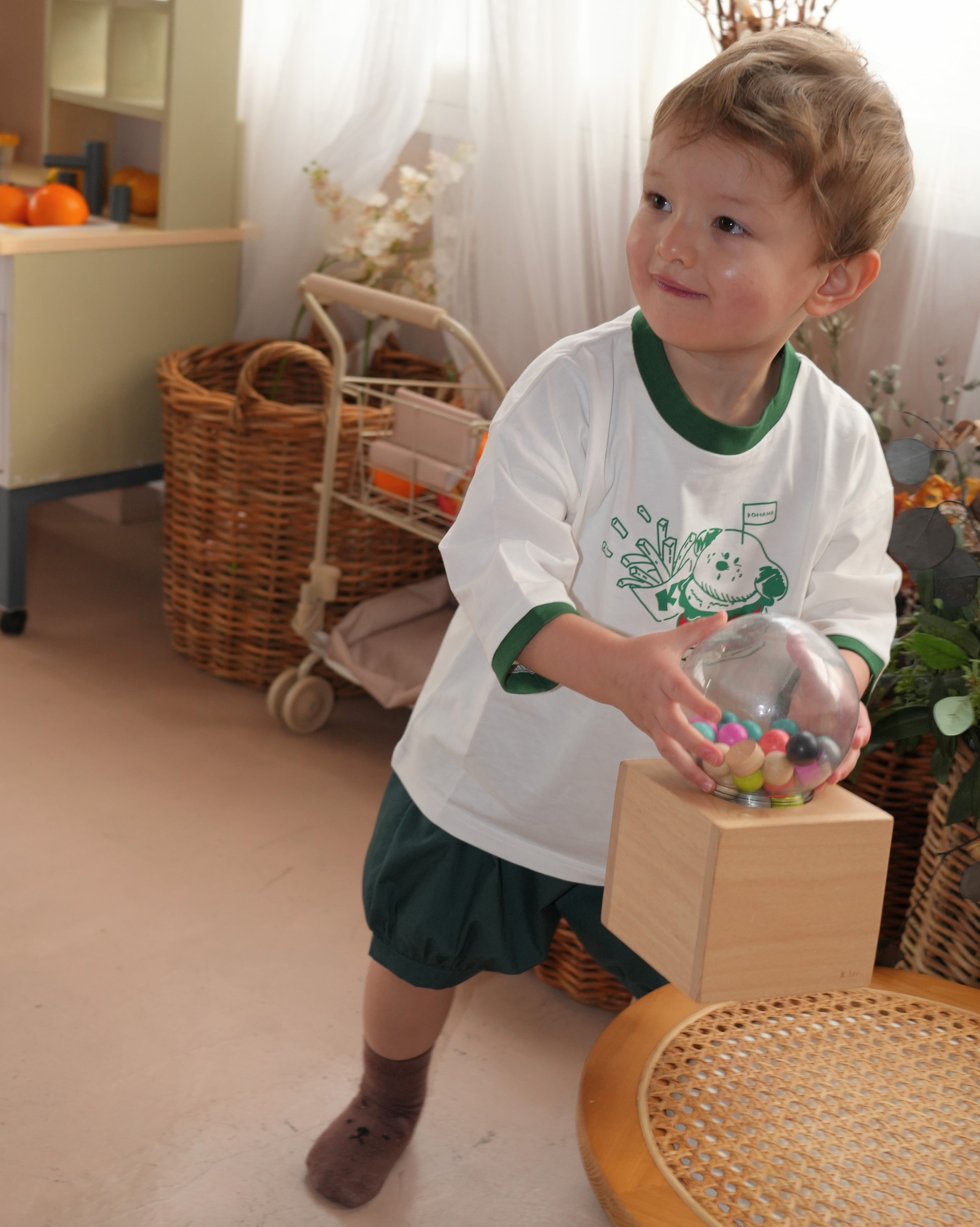 Hamburger Dog Ringer T-Shirt【110135】 (green)