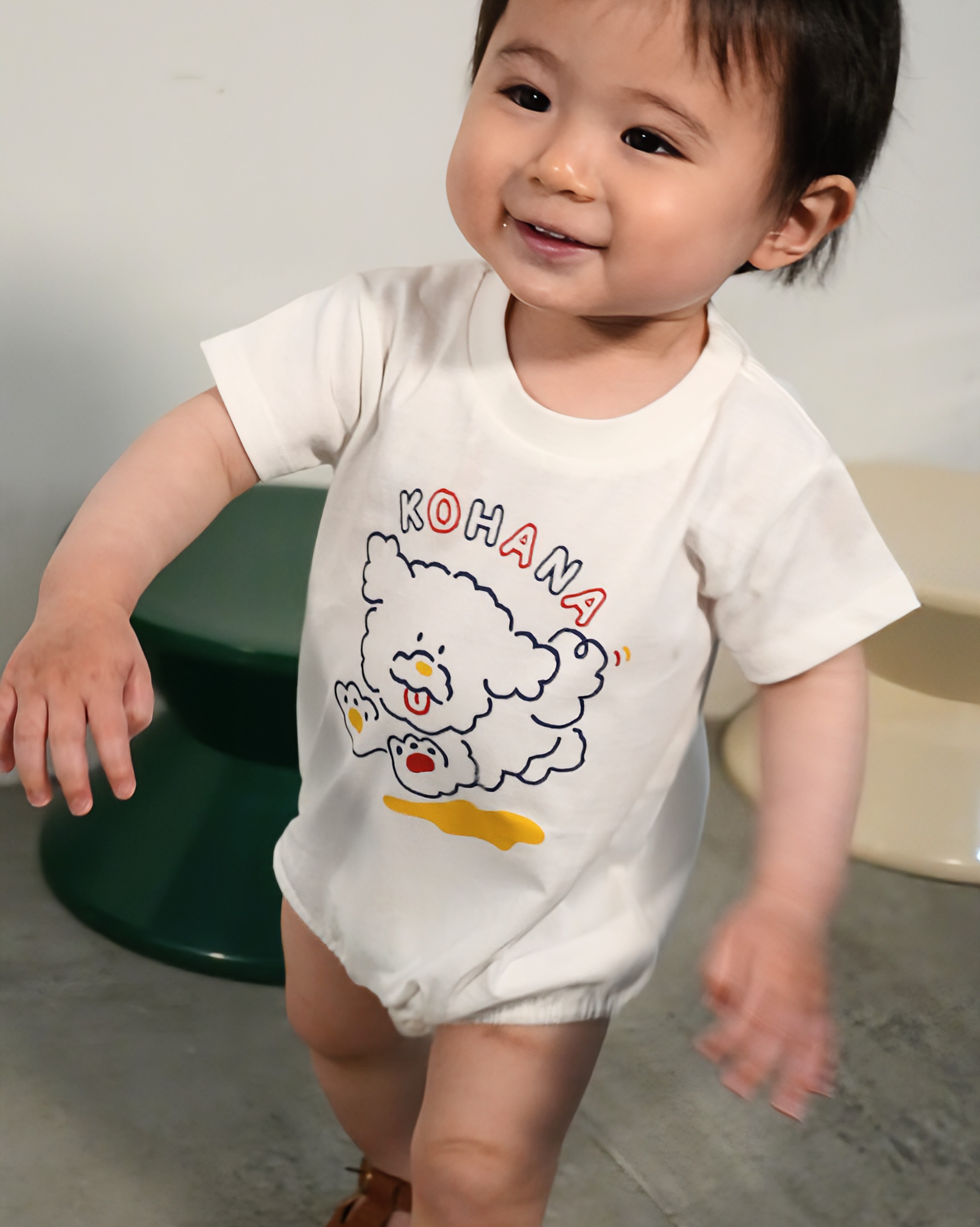 Walking Dog Rompers【110063】 (White)
