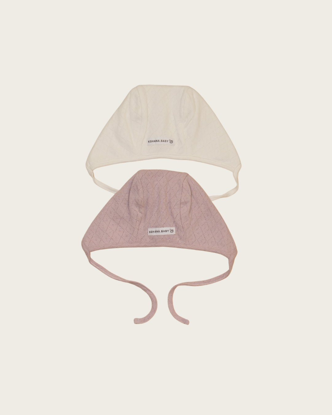 Eyelet Rib Cat Ear Bonnet【110129】 (white)