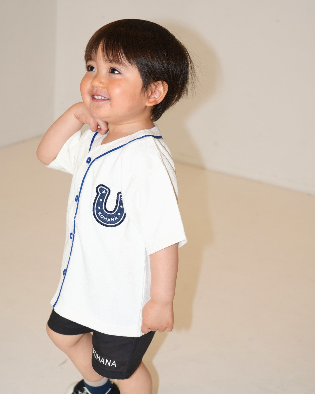 こはな Horse Motif Baseball Style Shirt【110247】