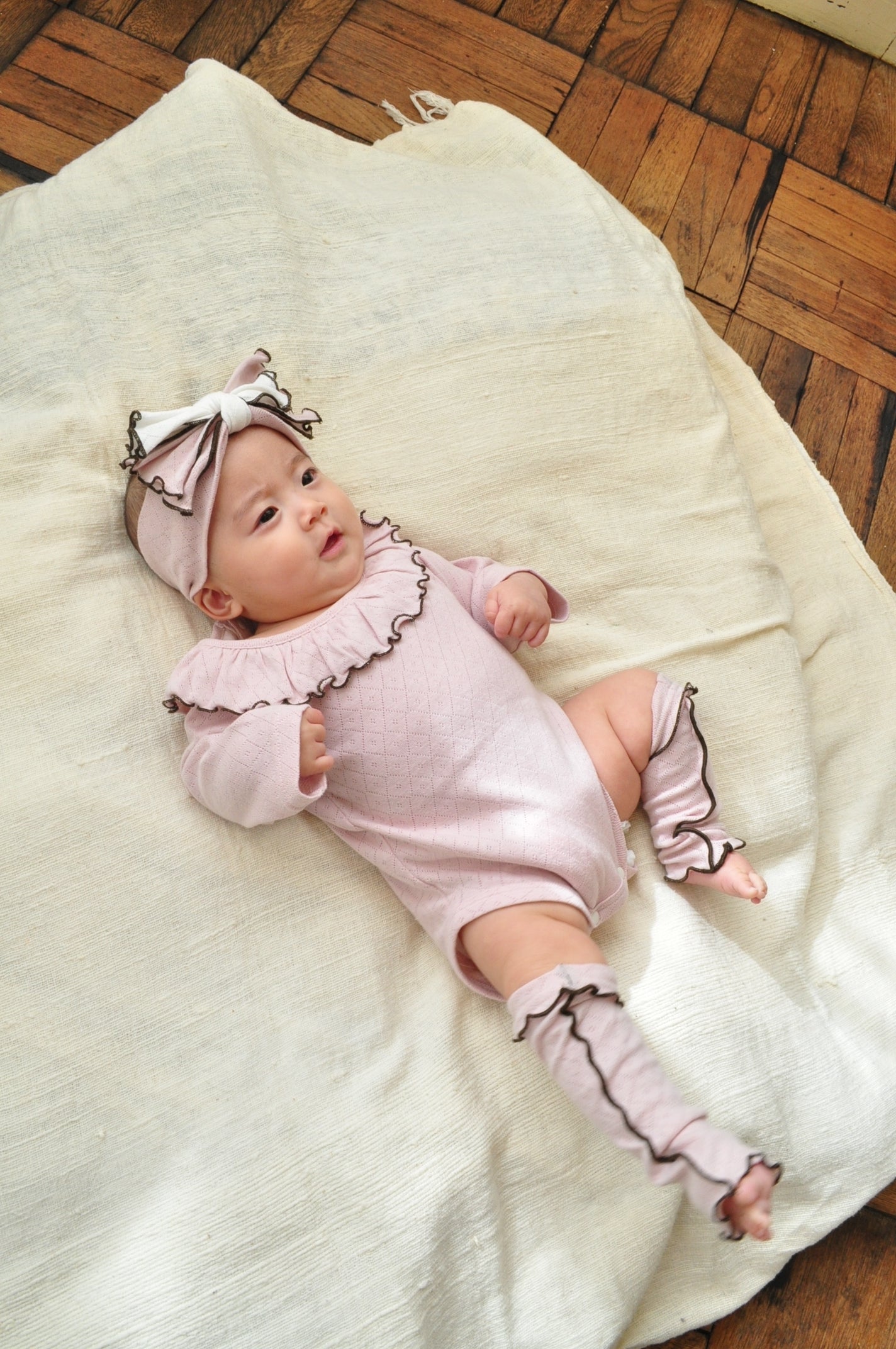 Eyelet Fraise Leg Warmers【110216】 (pink)