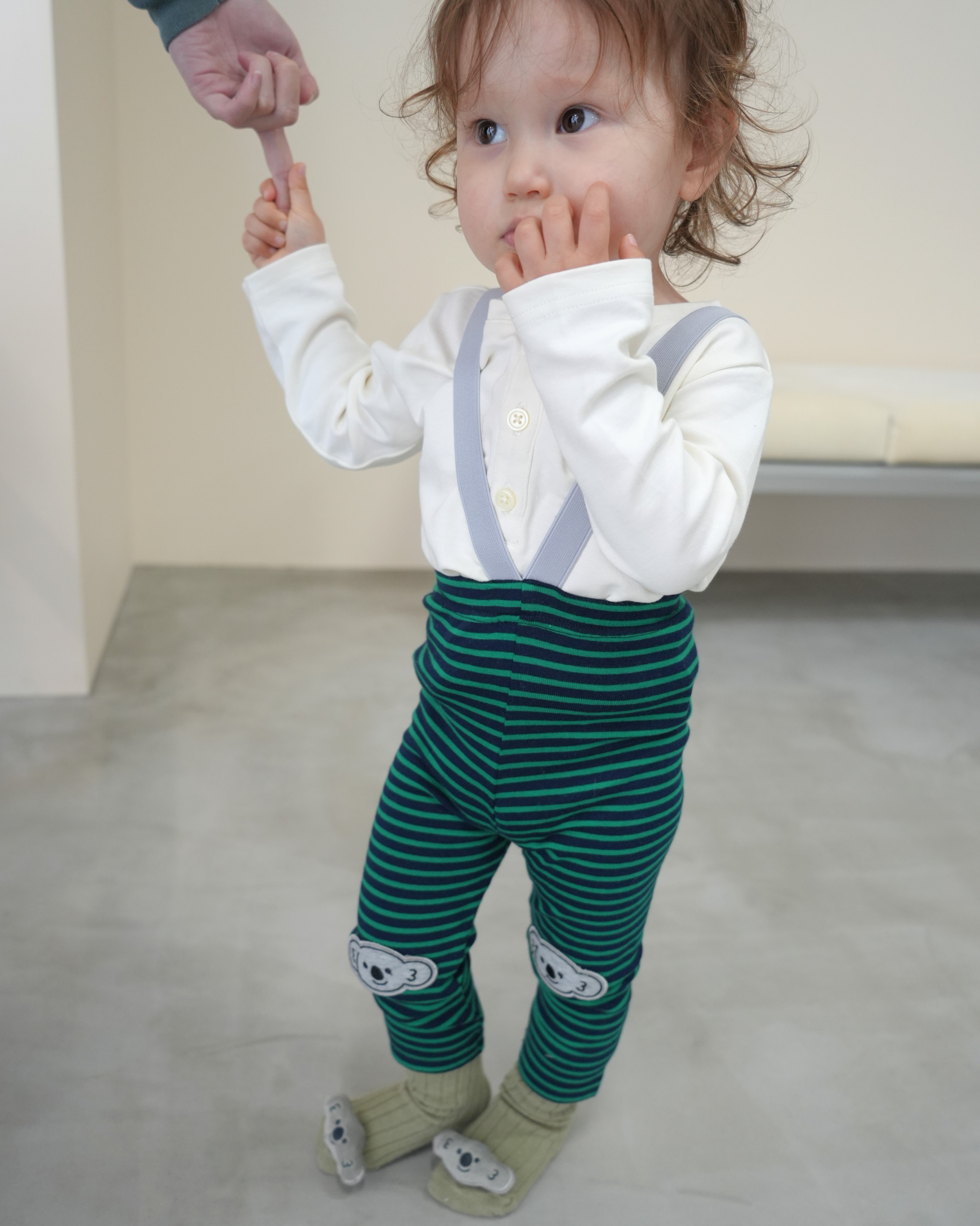 Animal Border Suspender Leggings【110400】 (green)
