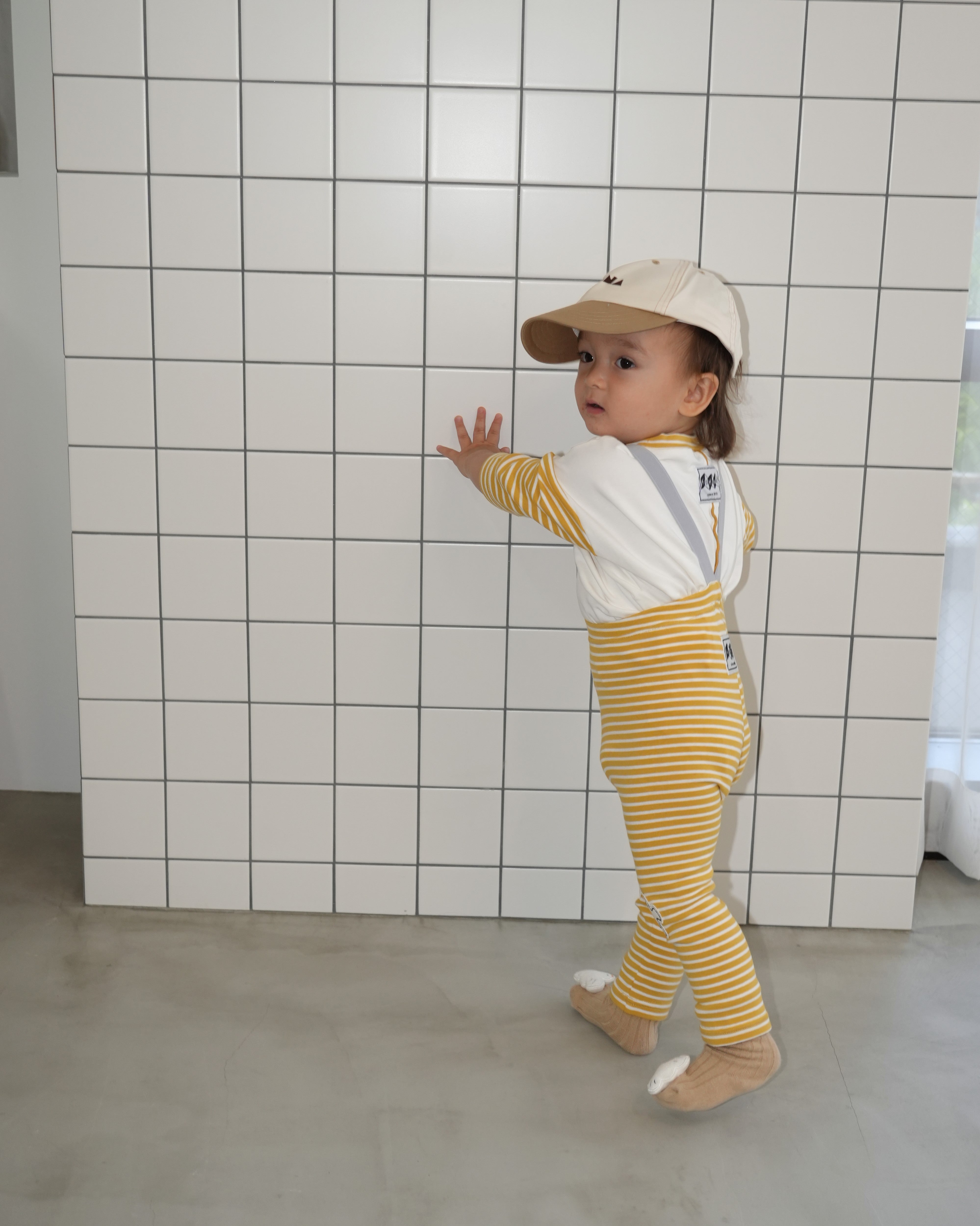 Animal Border Suspender Leggings【110400】 (yellow)