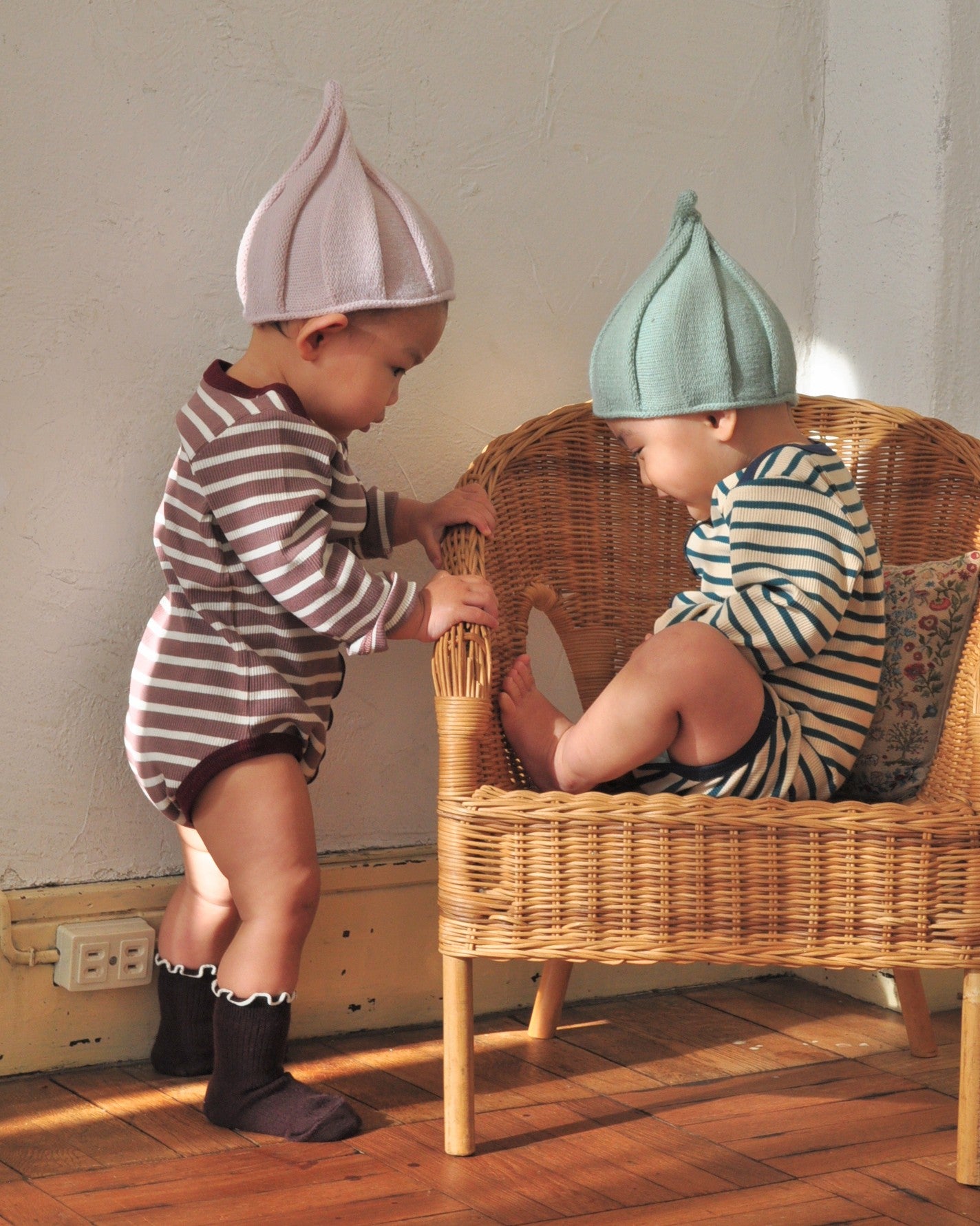 Striped Merrow Rompers【110204】(green)