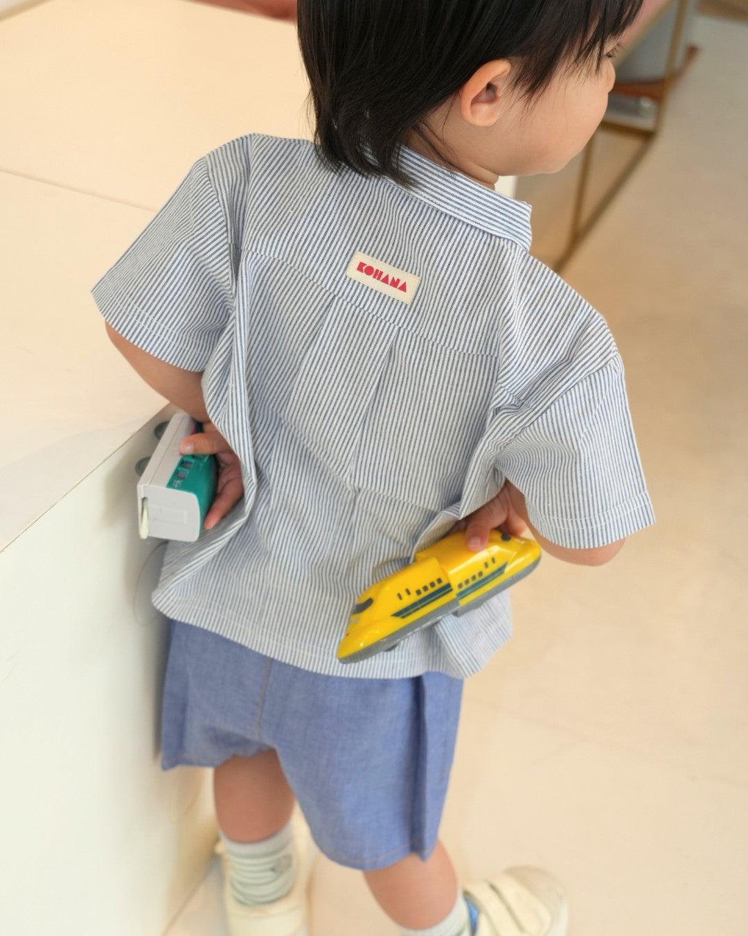 Striped Double Pocket Shirt【110278】 (Blue)