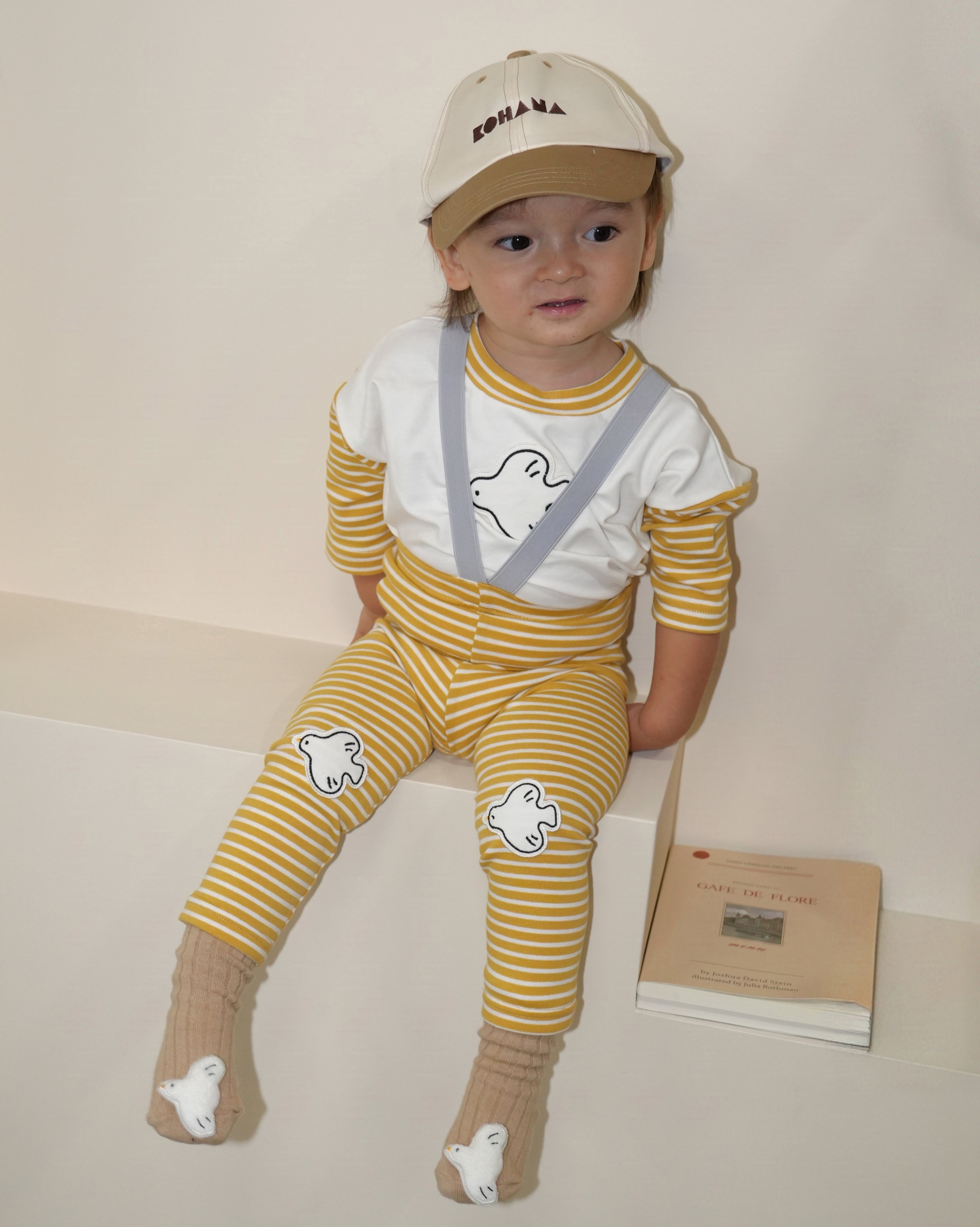 Animal Patch Border 3/4 Sleeve T-Shirt【110401】 (yellow)