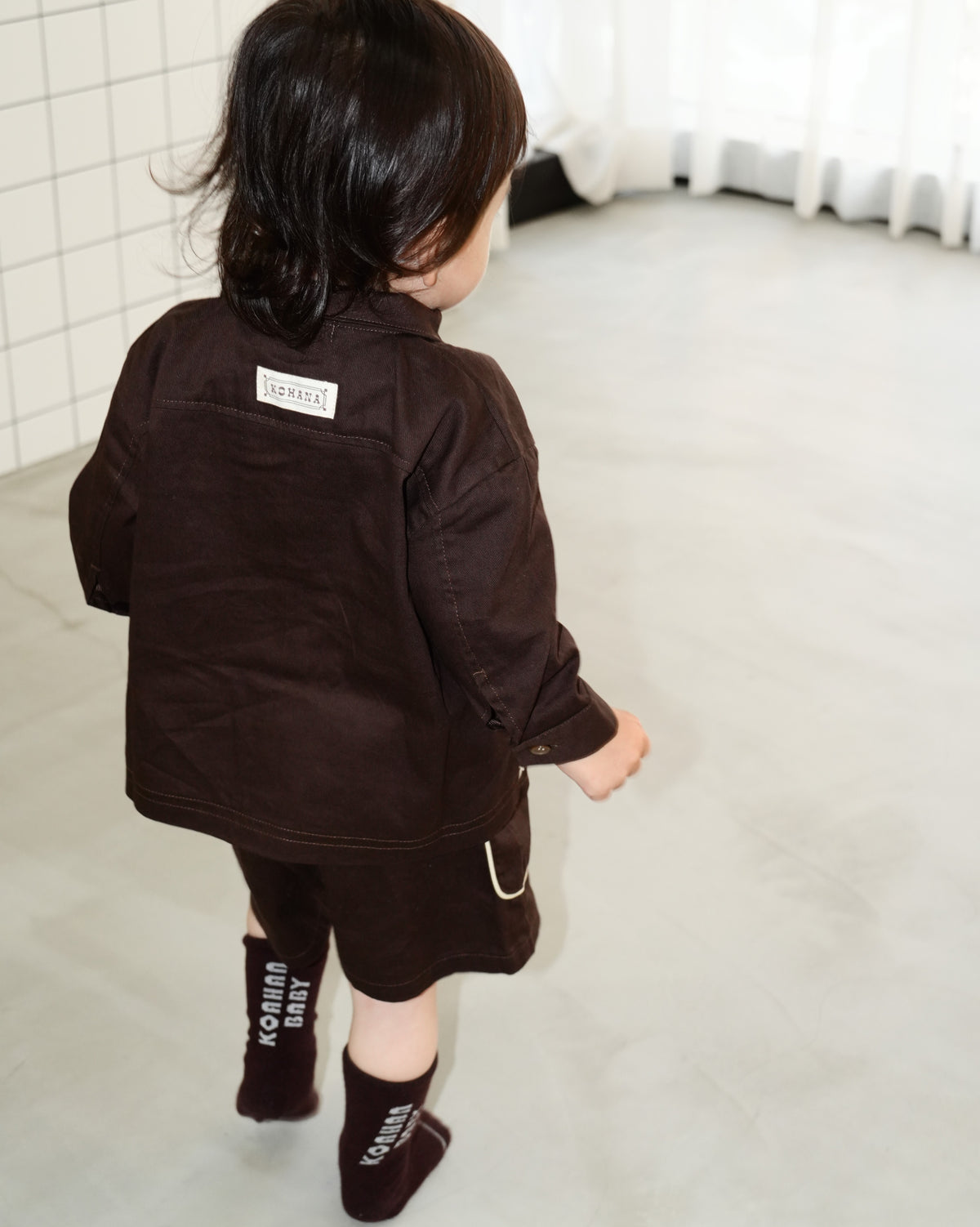 Star Embroidered Cotton Twill Short Pants【110415】 (dark gray)