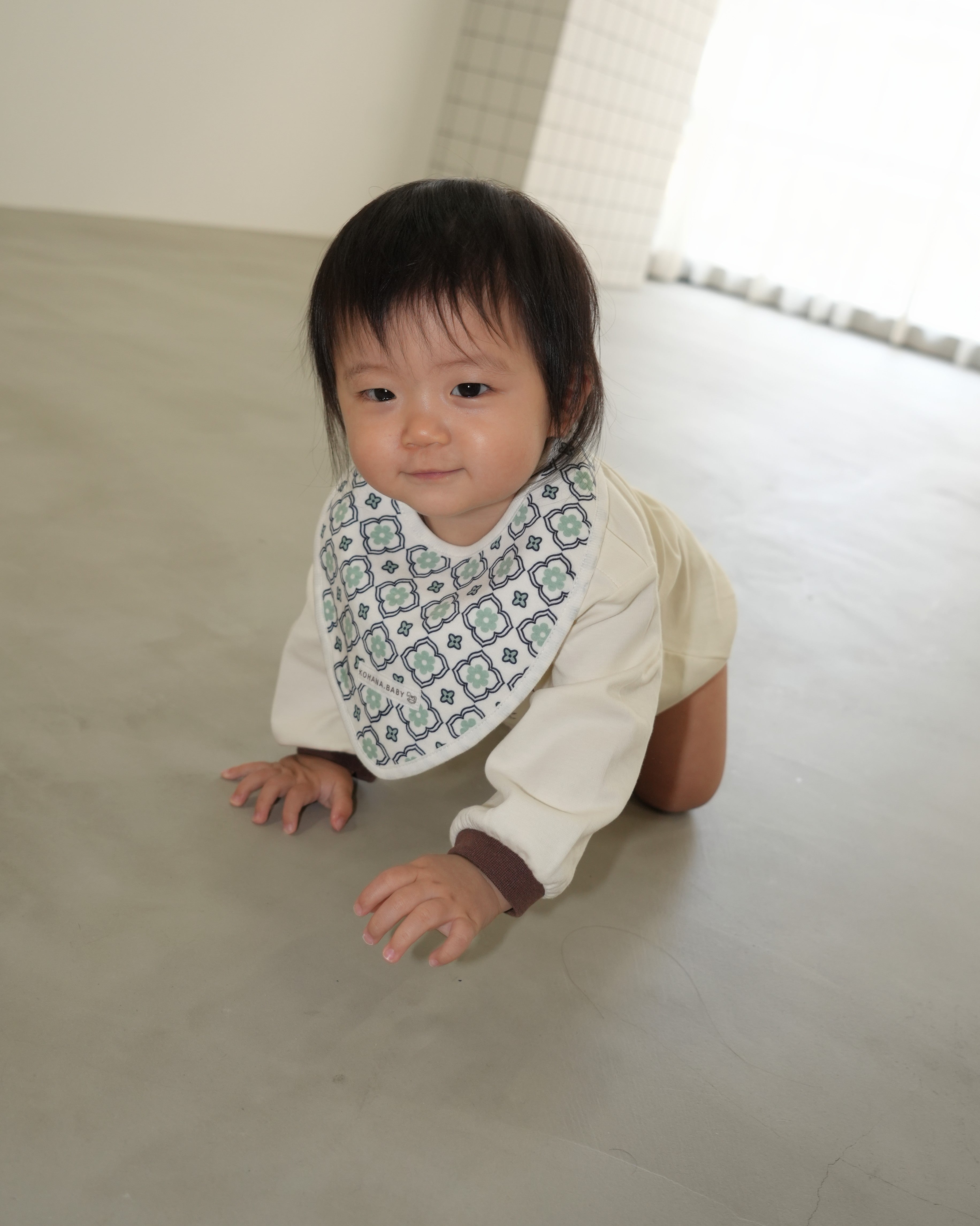 Vintage Tile Pattern Bib【110114】 (green)
