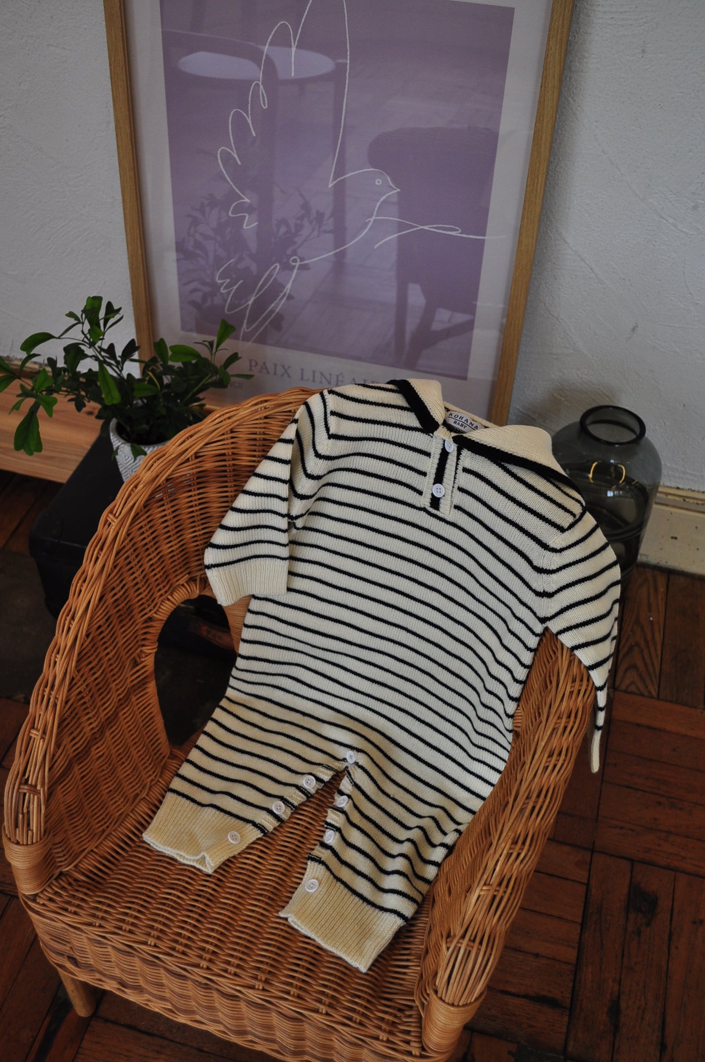 Sailor Collar Knit Cover All(border)