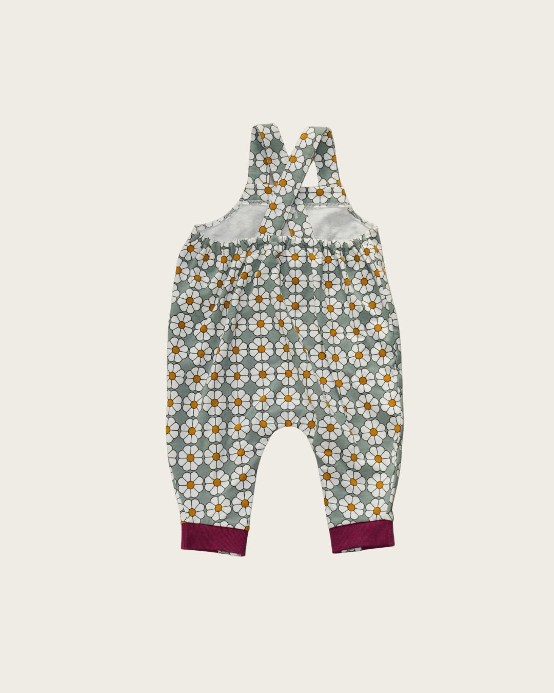 Retro Daisy Pattern Salopette【110117】(GREEN)