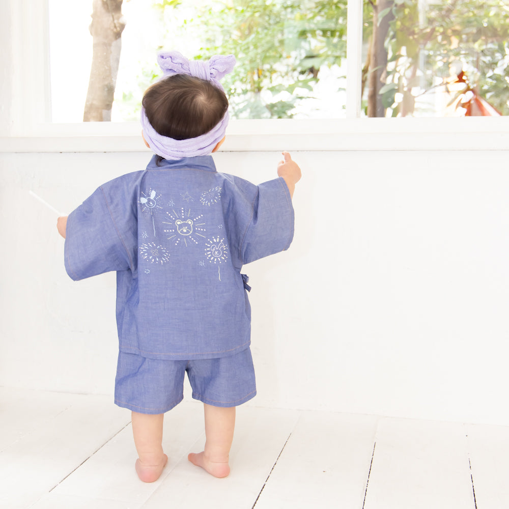 アニマル花火ダンガリー甚平【110058】