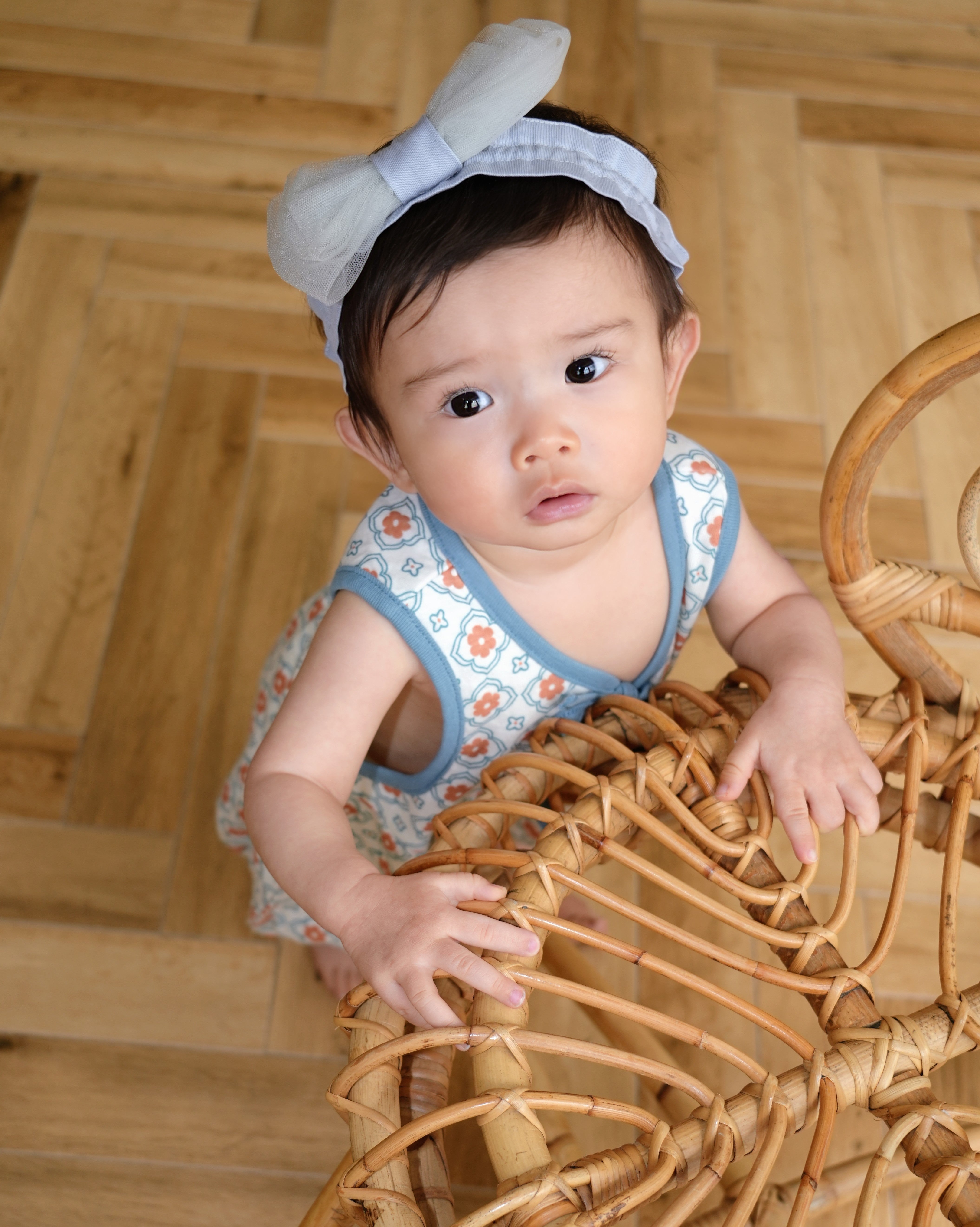 Vintage Tile Pattern Bloomer Salopette【110220】 (Blue)