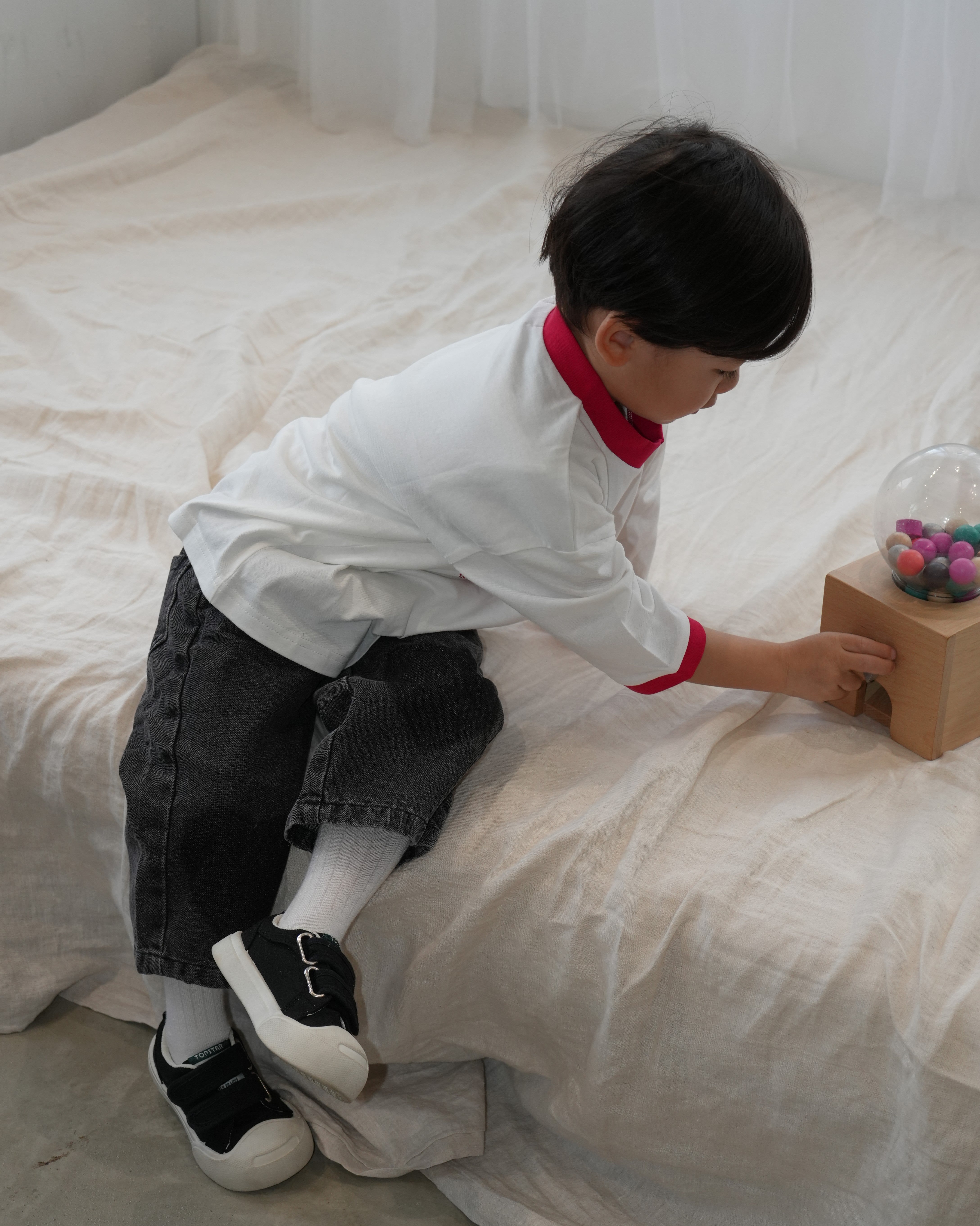 Tomato Pasta Dog Ringer Tee【110135】 (red)