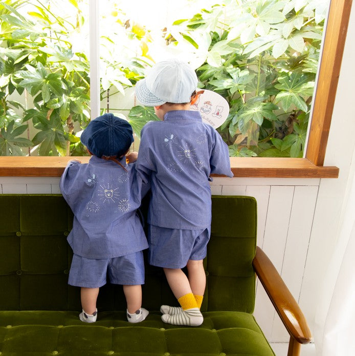 アニマル花火ダンガリー甚平【110058】