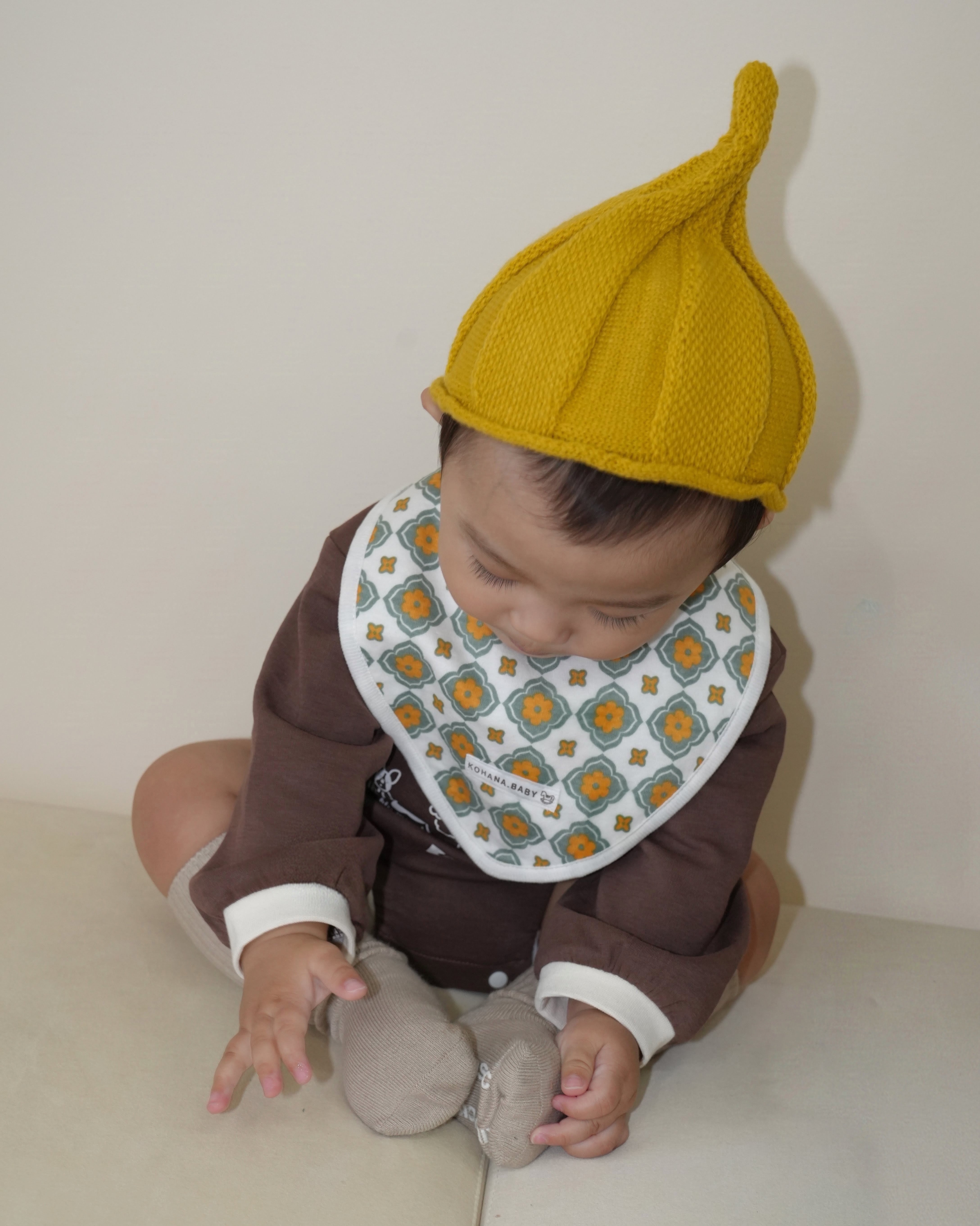 Vintage Tile Pattern Bib【110114】 (orange)