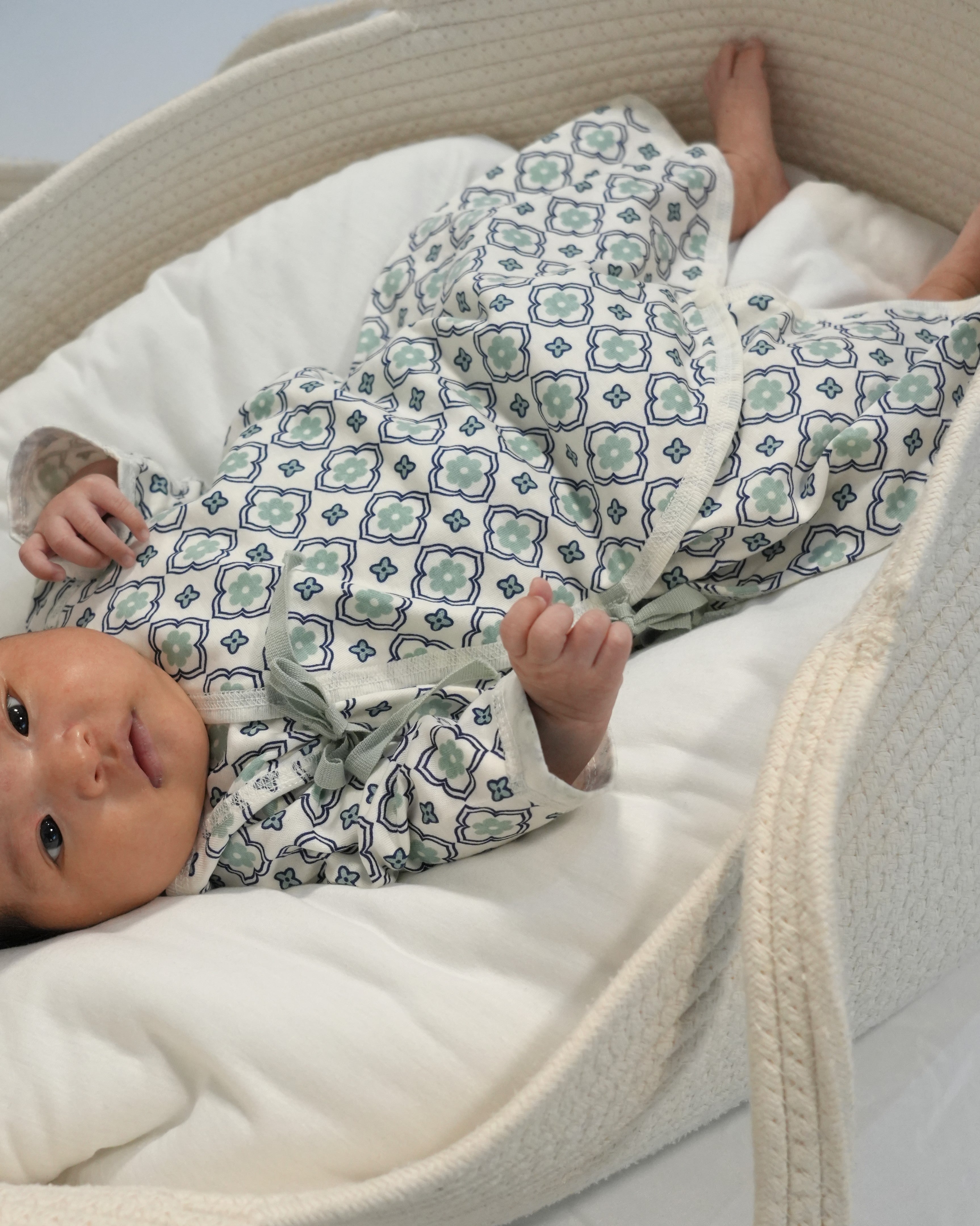 Vintage Tile Print Kimono Bodysuit Set 【110224】 (50-60)