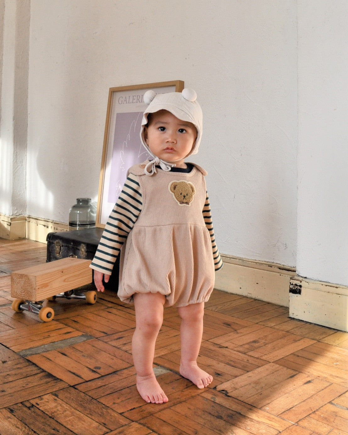 Bear Waffle Salopette【150006】(brown)