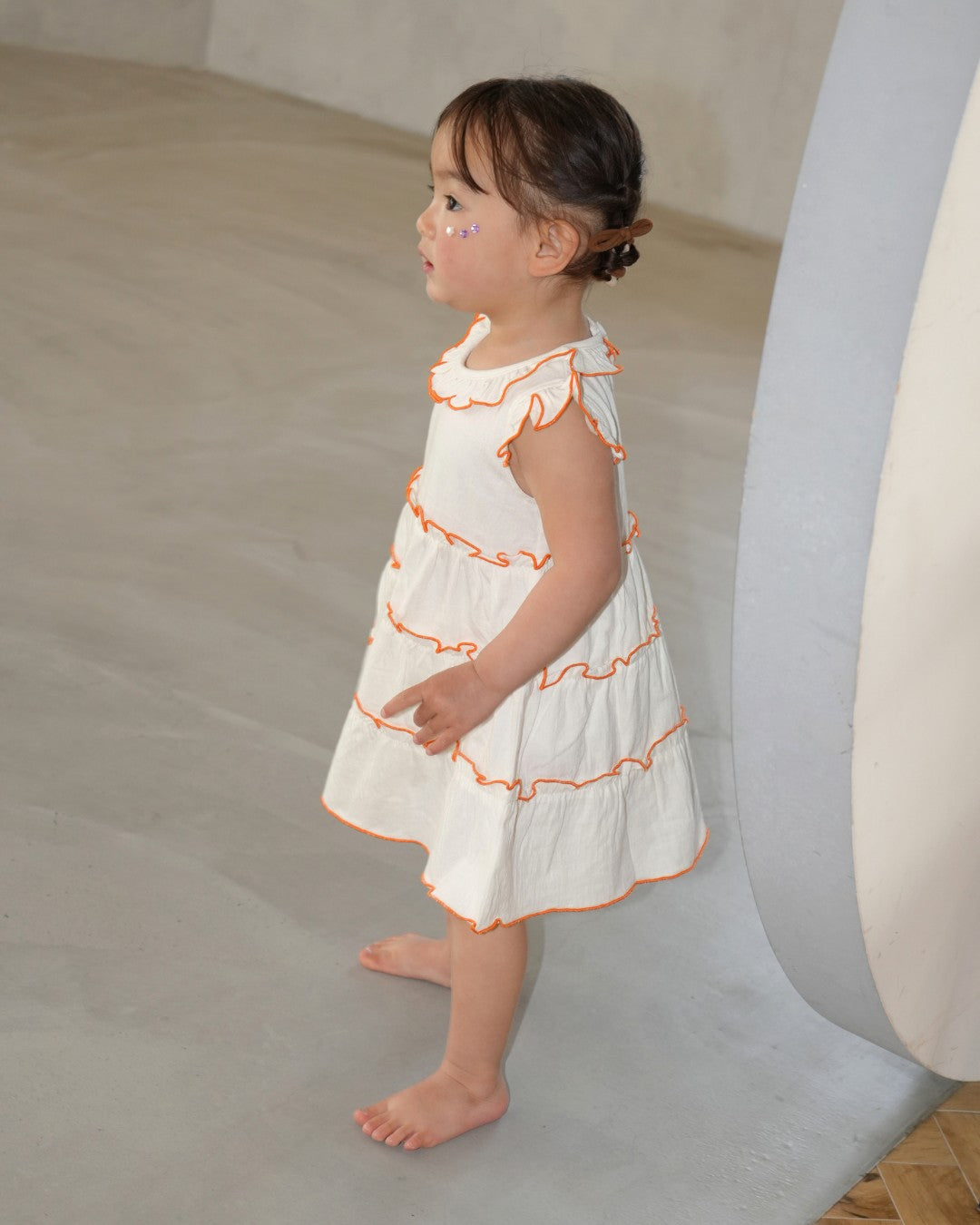 Frill Collar Tiered Dress 【110226】