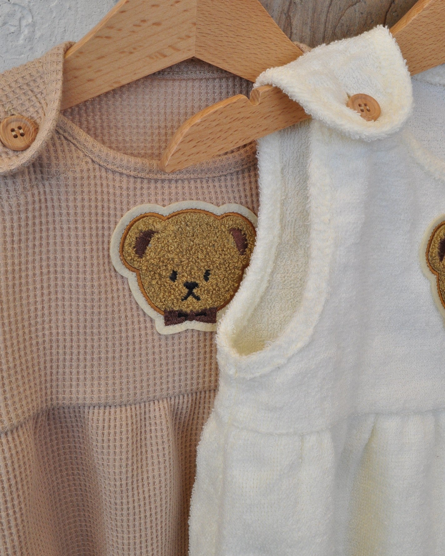 くまさんワッフルサロペット【150006】(brown)