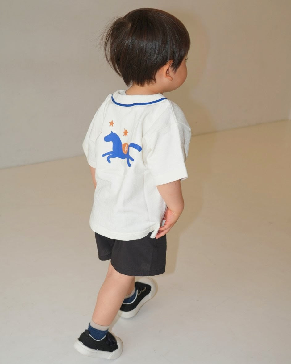 Horse Motif Baseball Style Shirt【110247】