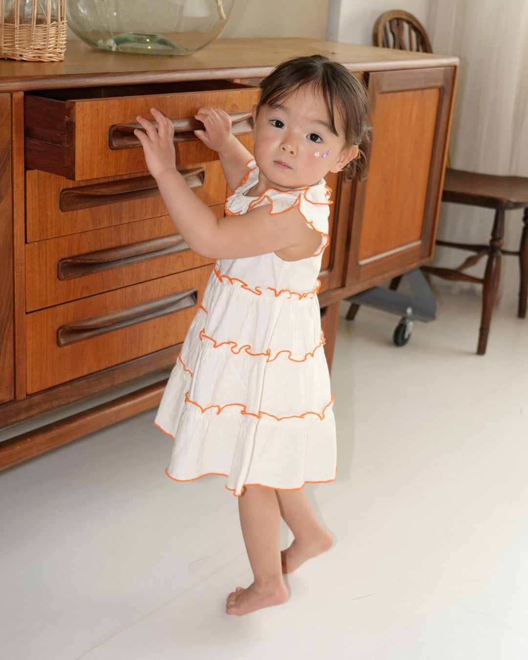 Frill Collar Tiered Dress 【110226】