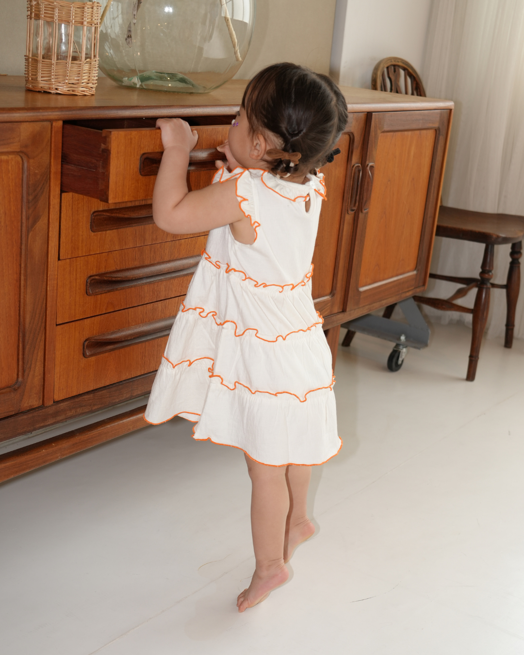 Frill Collar Tiered Dress 【110226】