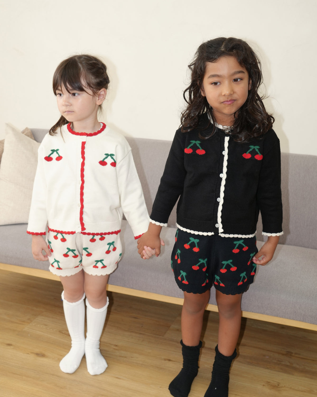 Cherry Pattern Knit Shorts【110361】 (white)