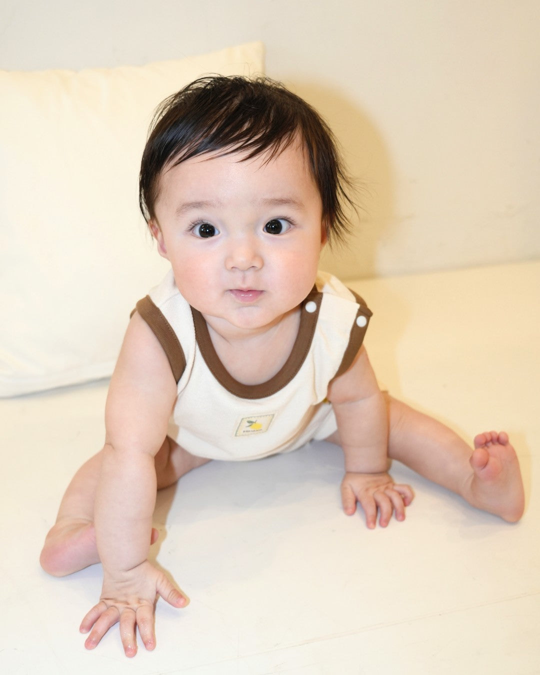 Lemon Striped Pocket Coverall【110229】