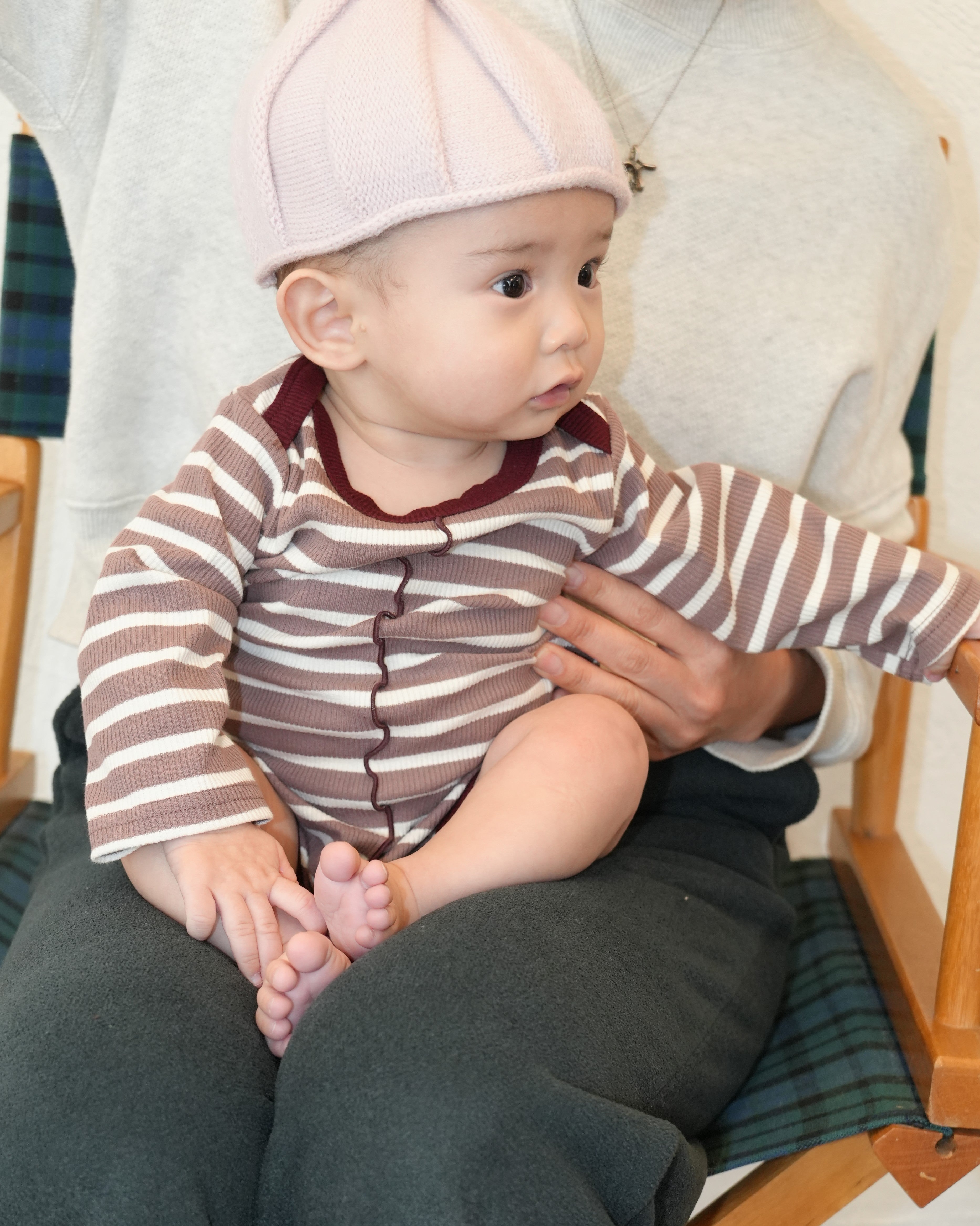 Striped Merrow Rompers【110204】(brown)