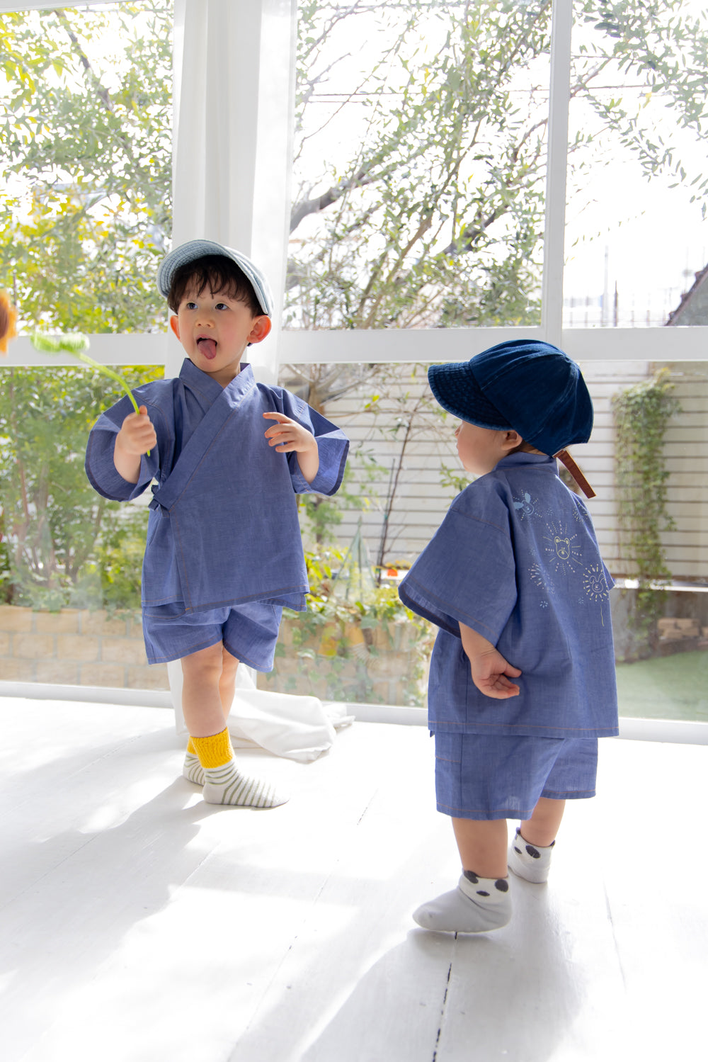 アニマル花火ダンガリー甚平【110058】