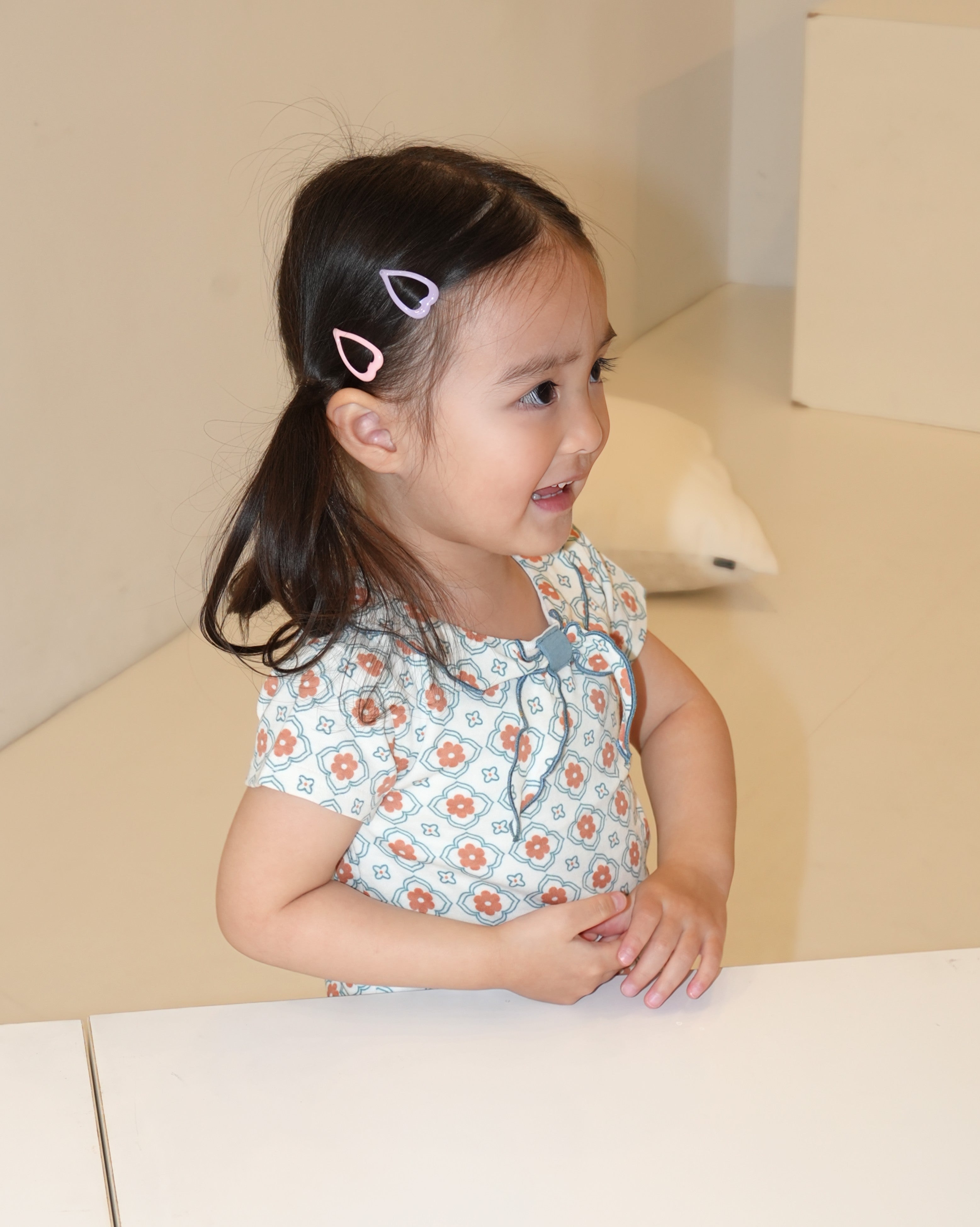 Vintage Tile Pattern Scarf Tee【110221】 (Blue)