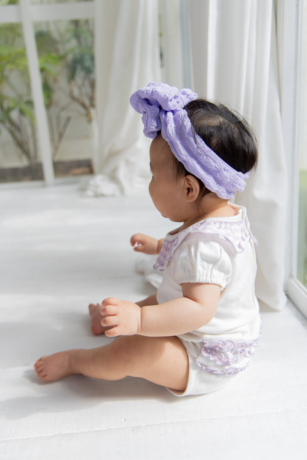 チェックフリルロンパース【110064】