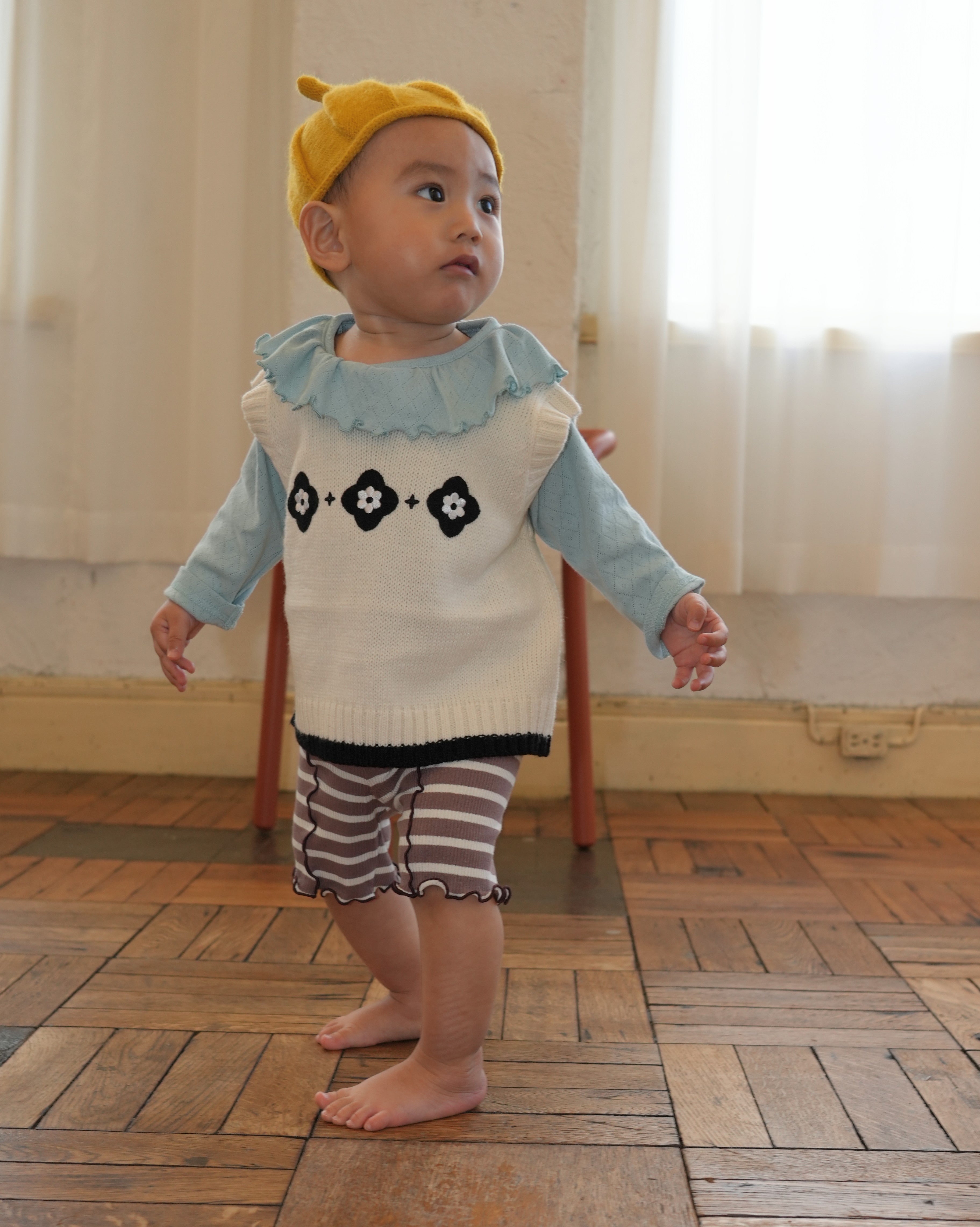 ボーダーレギンス【110203】(brown)