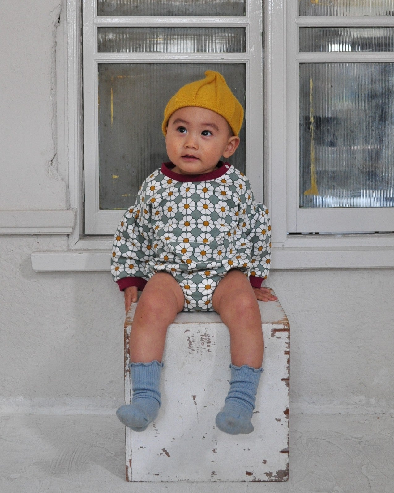 Retro Daisy Pattern Rompers【110116】 (GREEN)