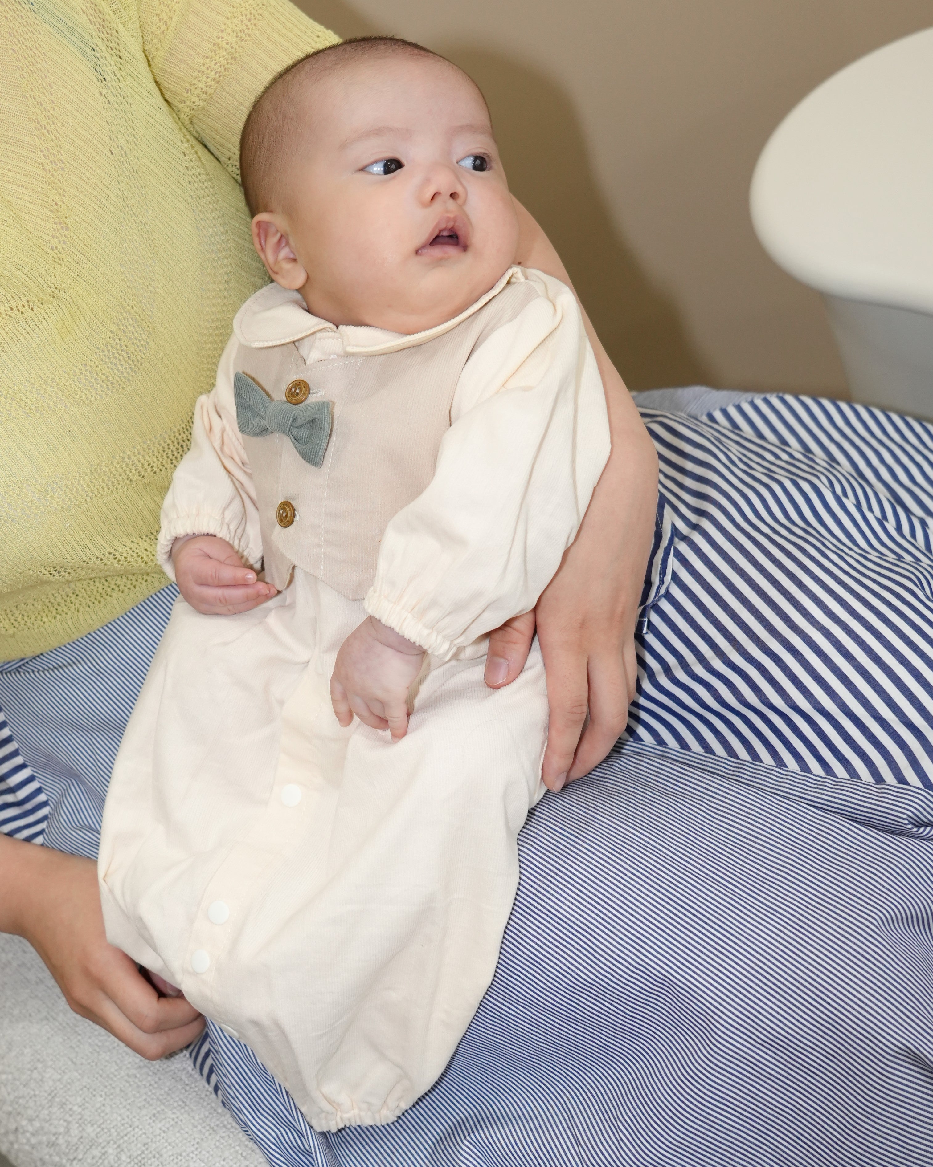 Bow Tie Layered Vest Shirt Corduroy Ceremony Dress【110410】