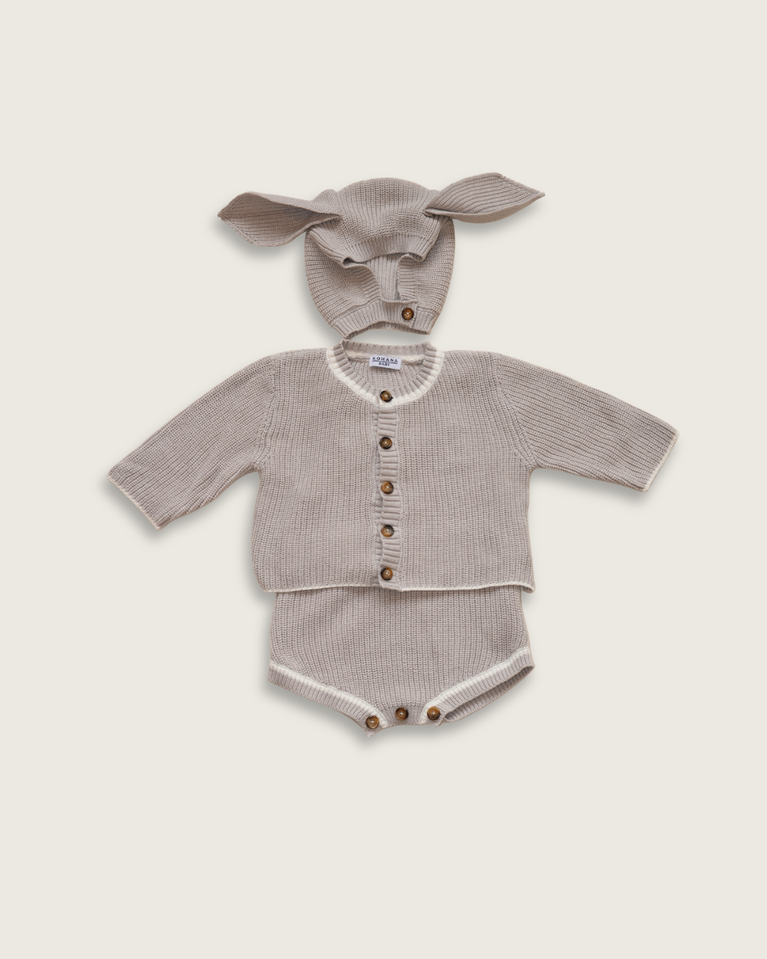 Rabbit Knit Three Piece(gray)